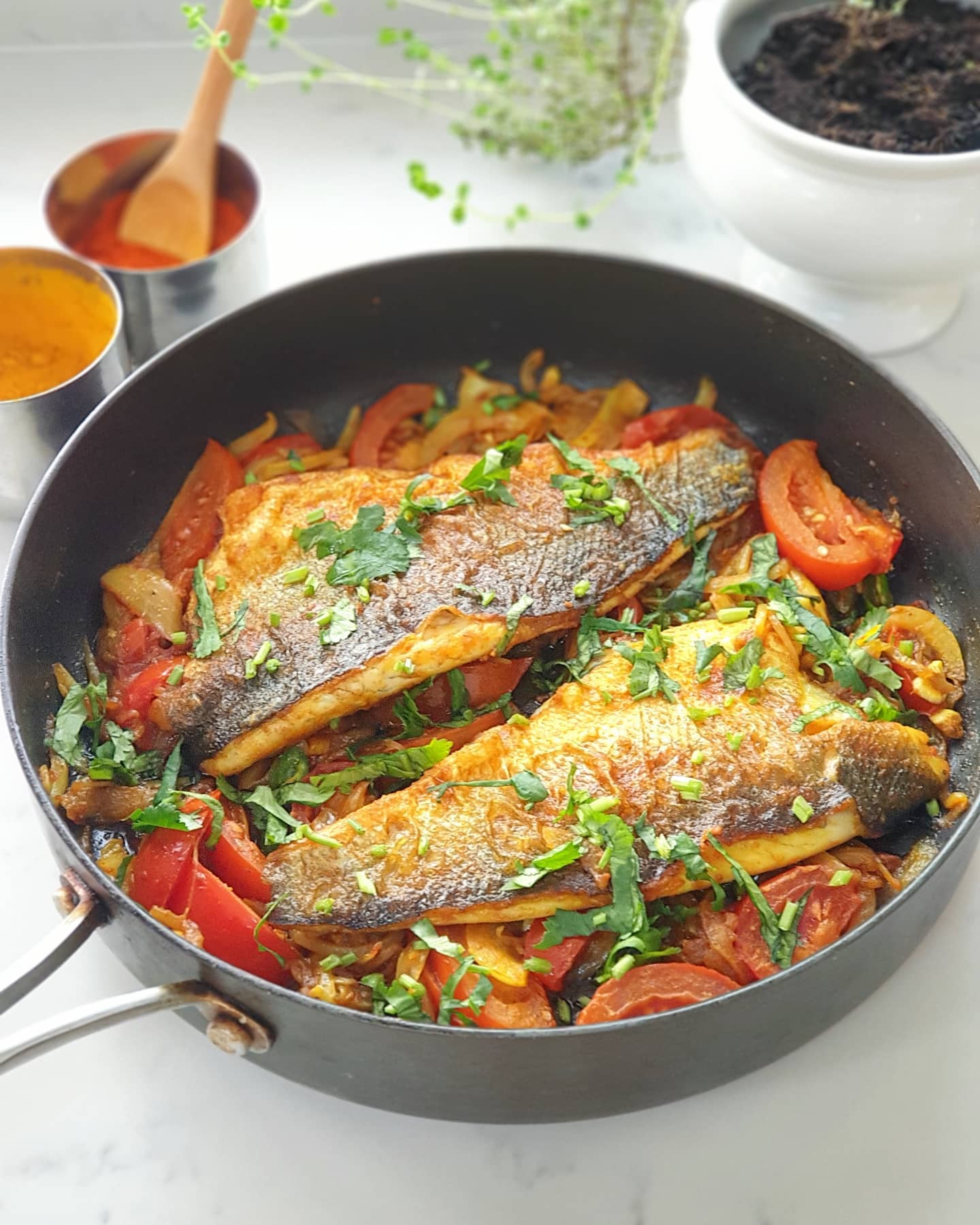 Pan Fried Sea Bass Saute
