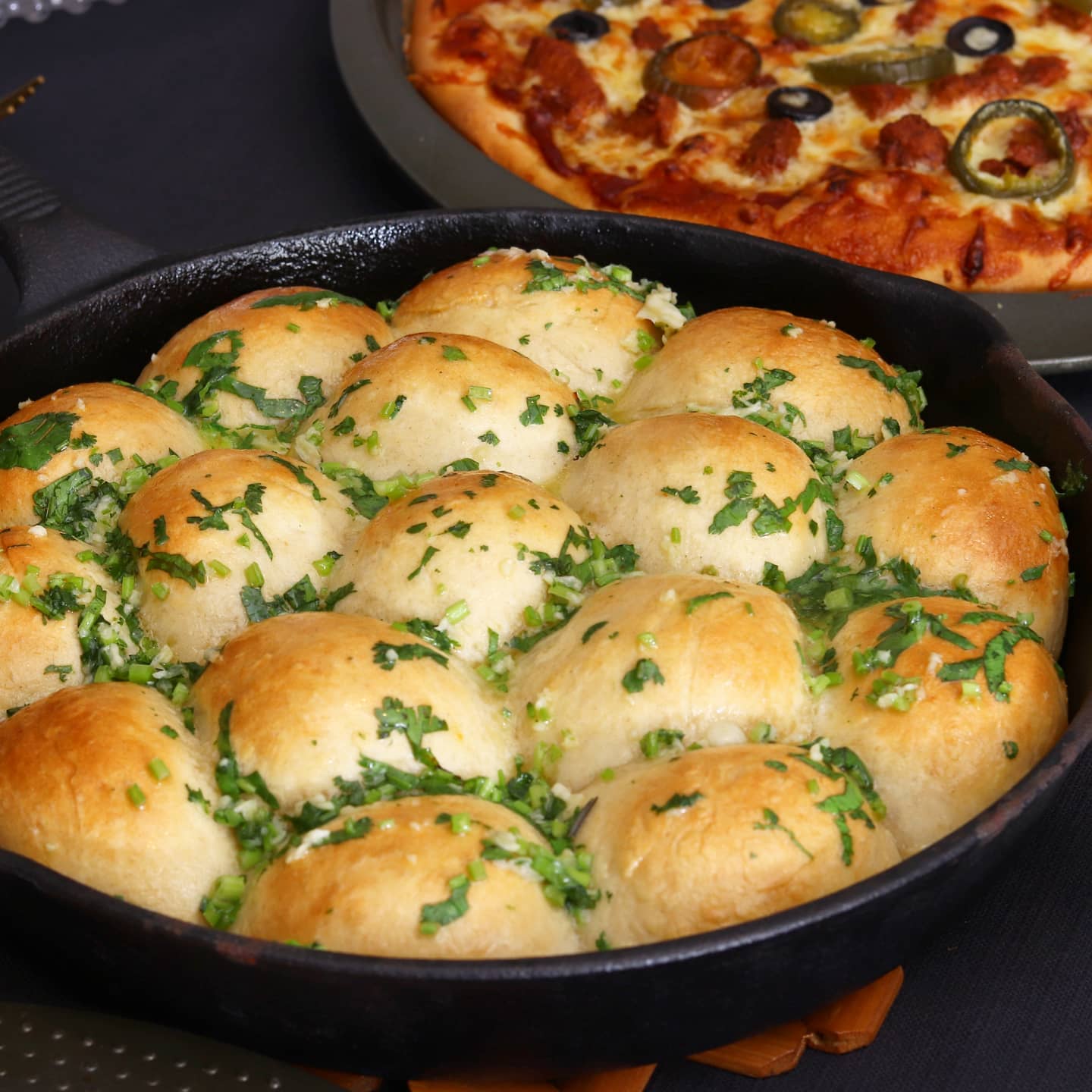 Cheesy Dough Balls with Garlic Butter