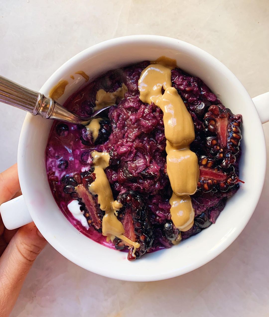 Blueberry Stovetop Zoats with Zucchini and Yogurt