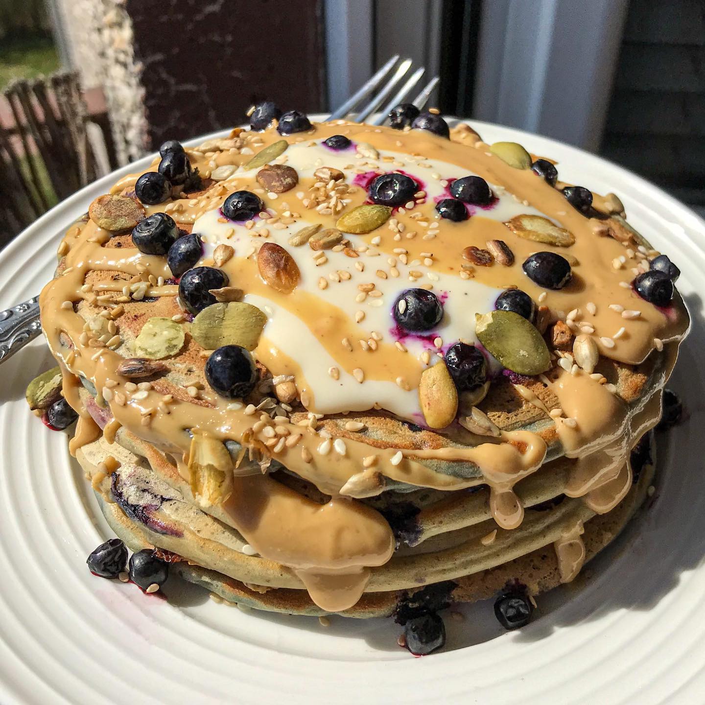 Oat Blueberry Pancakes with Banana