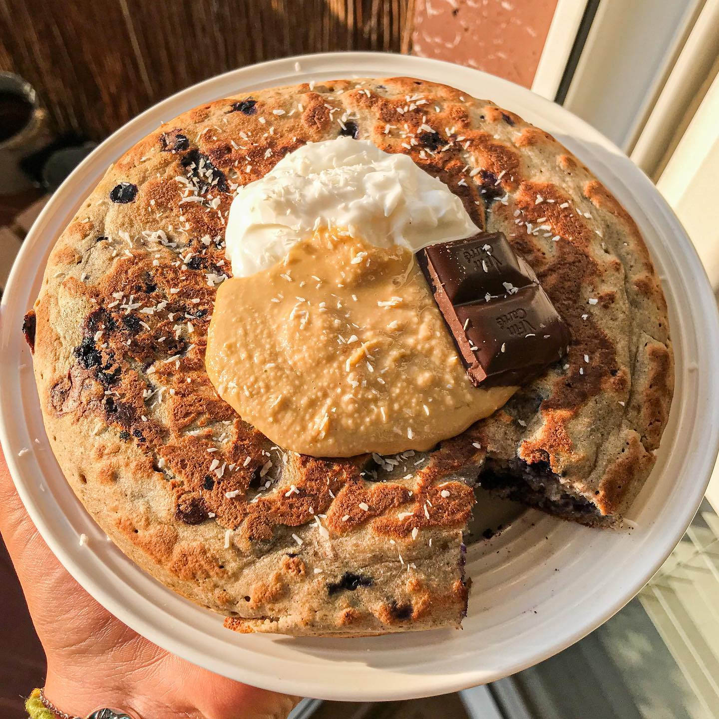 Blueberry Vegan Omelette with Buckwheat Flour