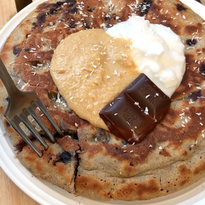 Blueberry Vegan Omelette with Buckwheat Flour