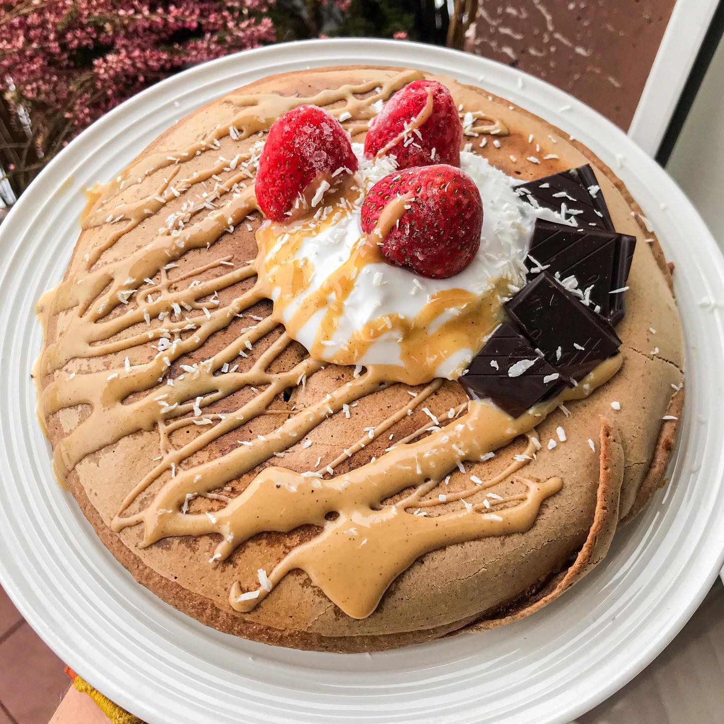Vegan Chocolate, Strawberries, and Cream Omelette