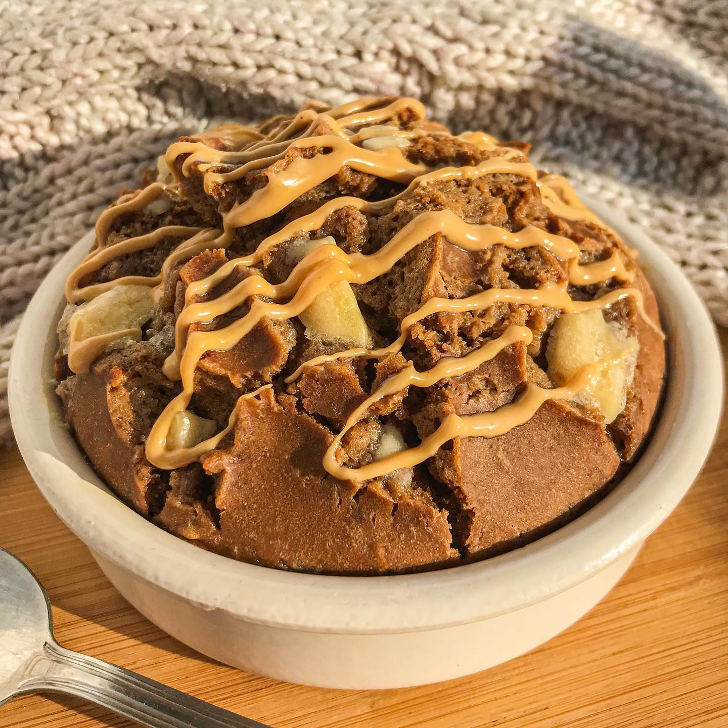 Cappuccino Baked Oats with Hazelnut Butter and Banana