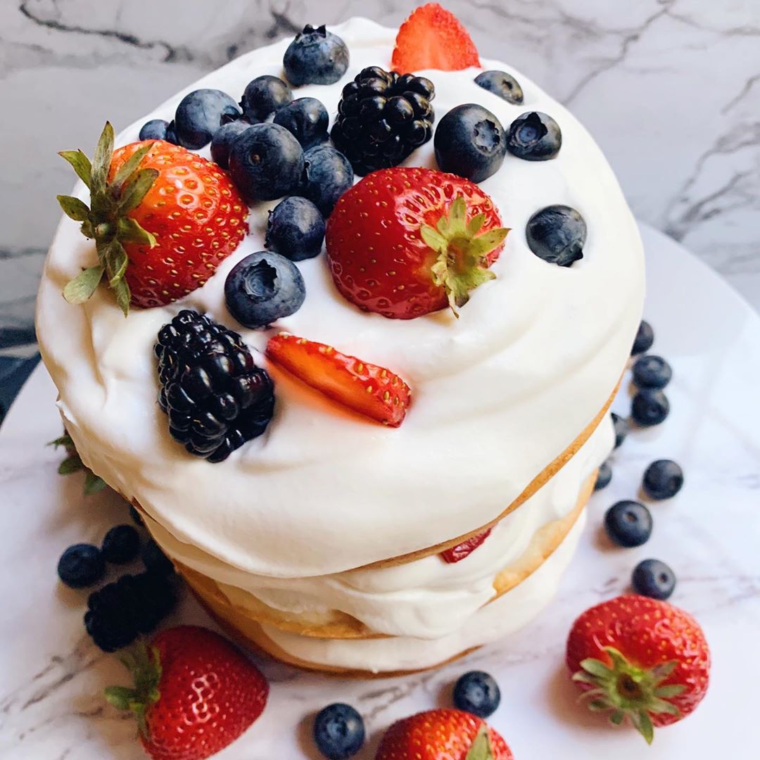 Gluten Free Vanilla Berry Layer Cake