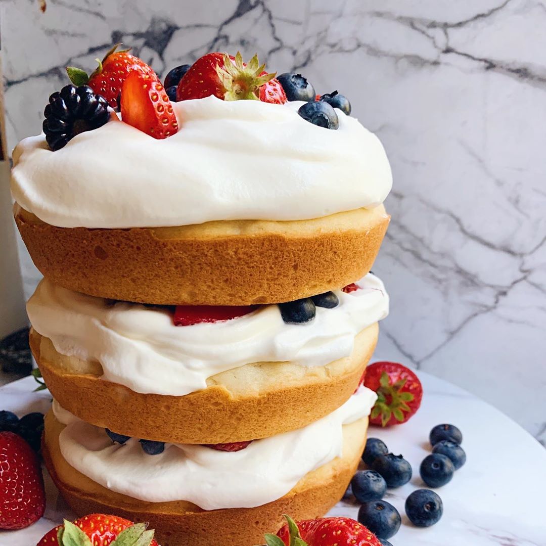 Gluten Free Vanilla Berry Layer Cake