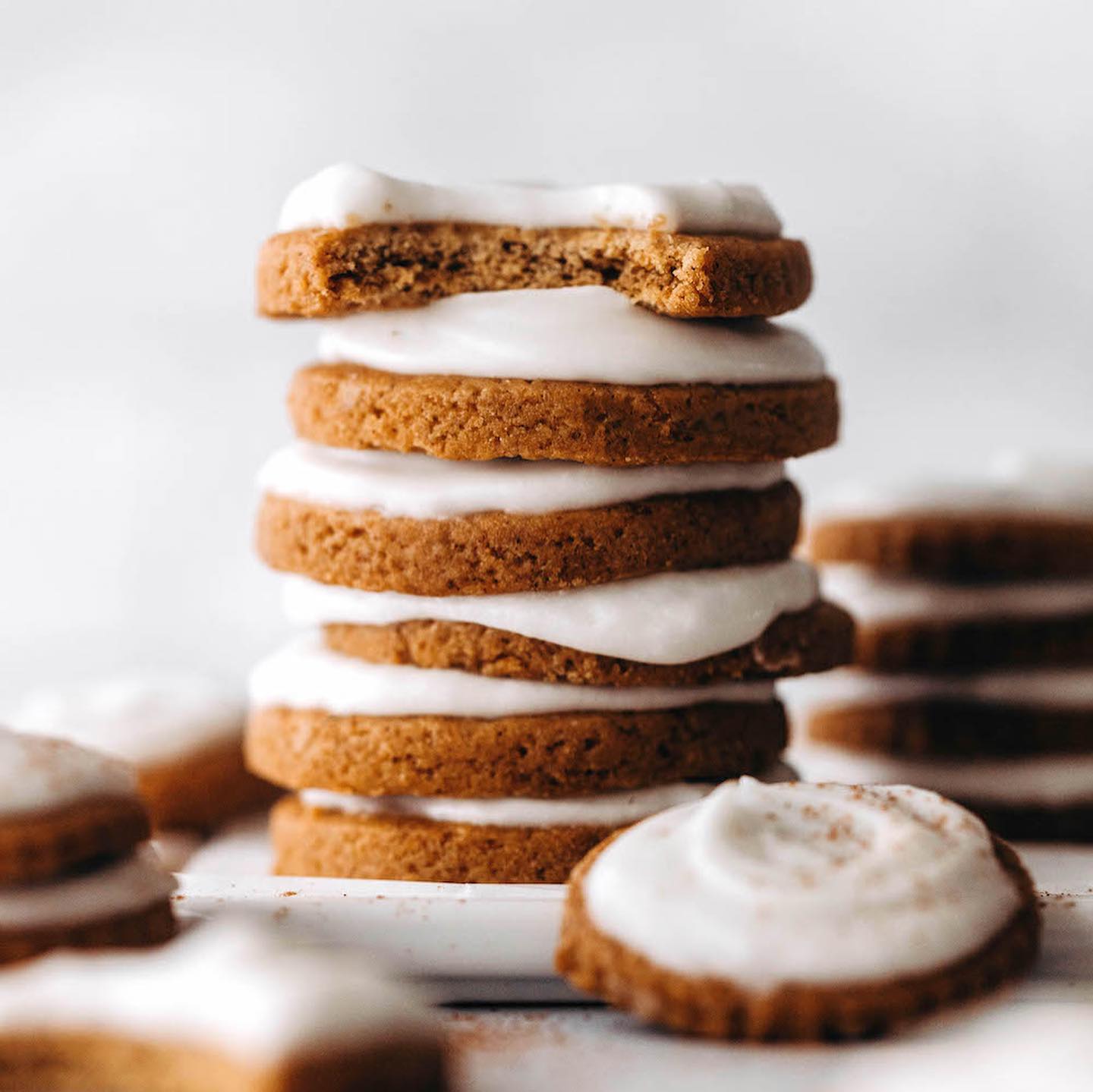 Pumpkin Sugar Cookies with Maple-Spiced Frosting