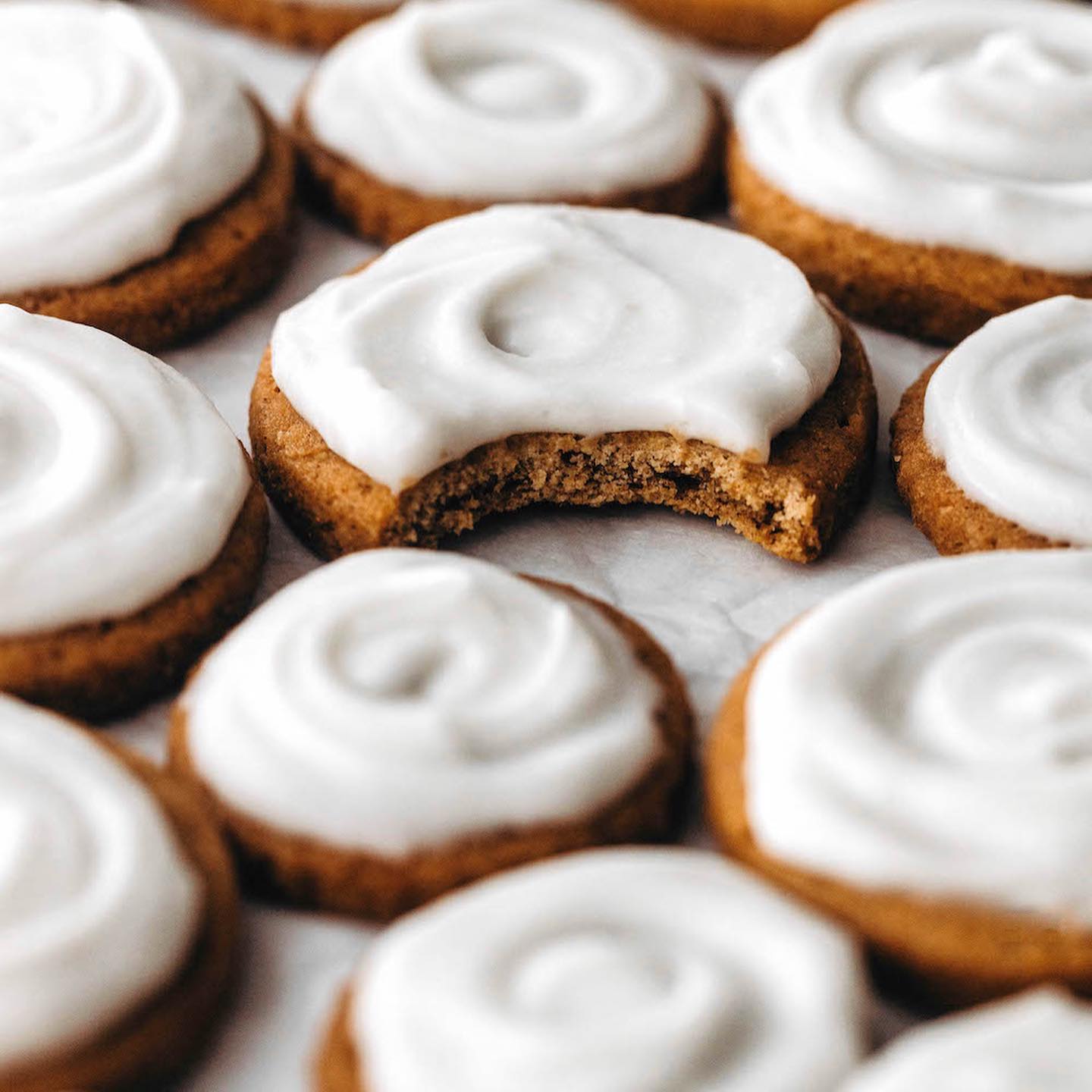 Pumpkin Sugar Cookies with Maple-Spiced Frosting