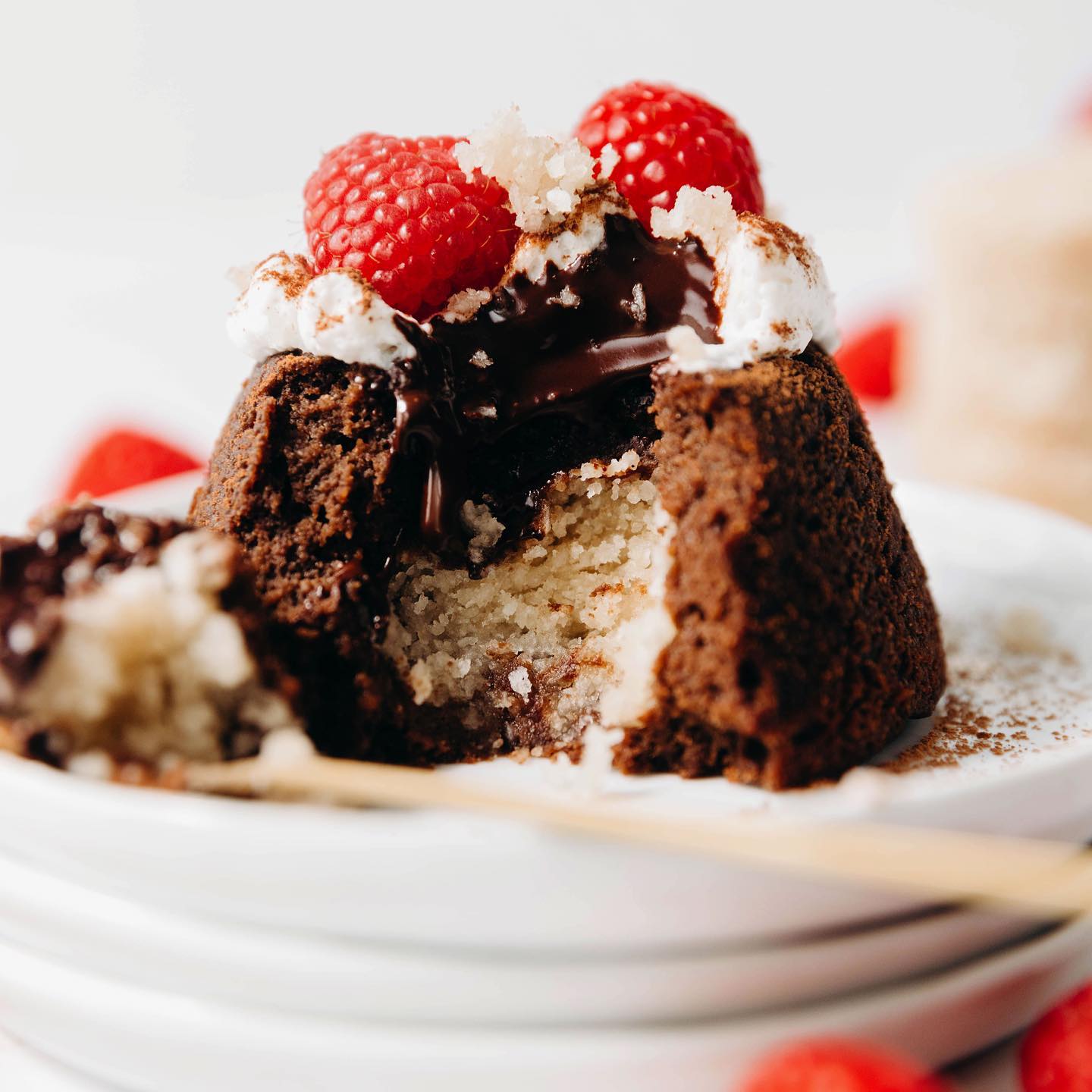Vegan Gluten-Free Lava Cakes with Gooey Vanilla Coconut Center