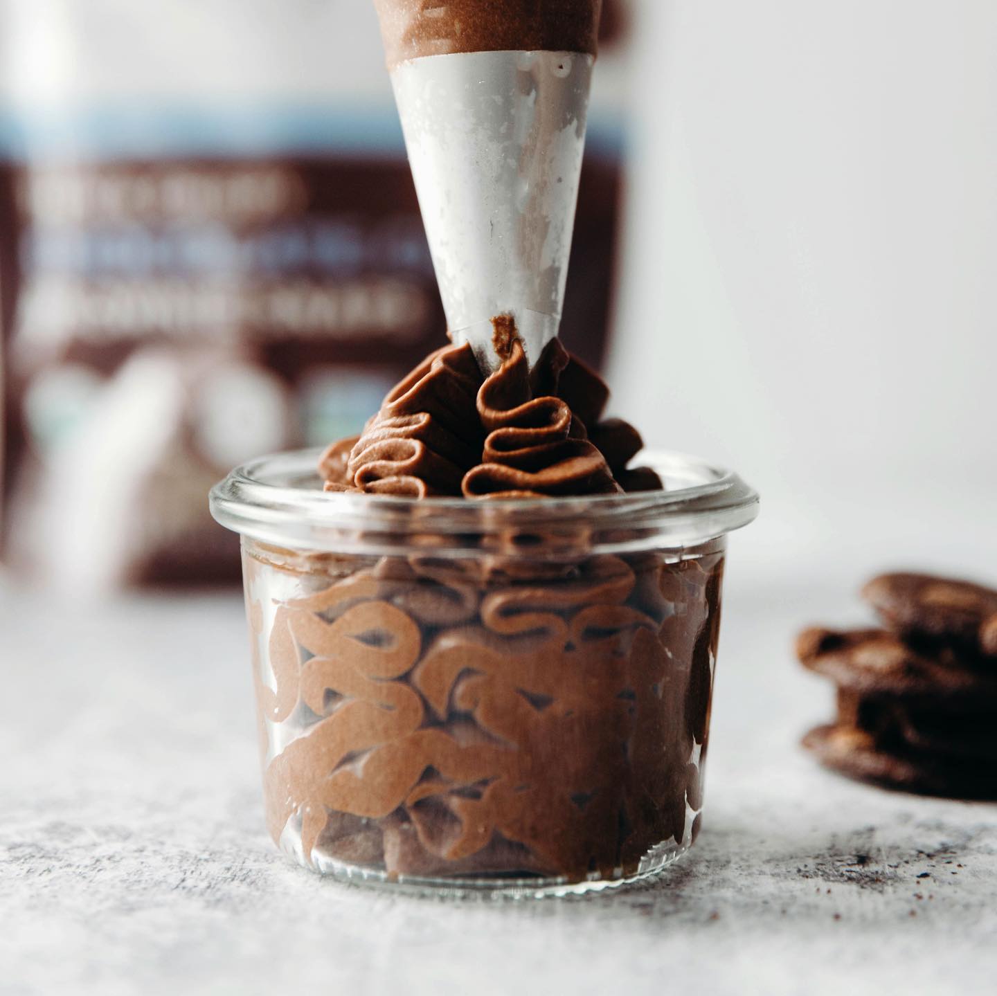 Creamy Dairy-Free Chocolate Mousse with Chocolate Chip Brownie Snap Crust