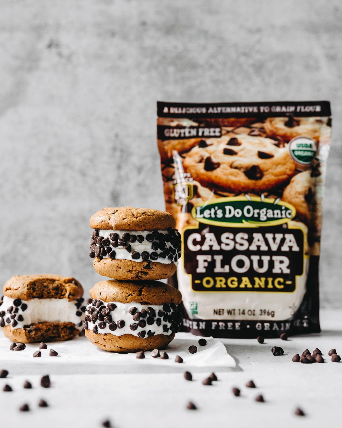 Tahini Chocolate Chip Cookie Ice Cream Sandwiches