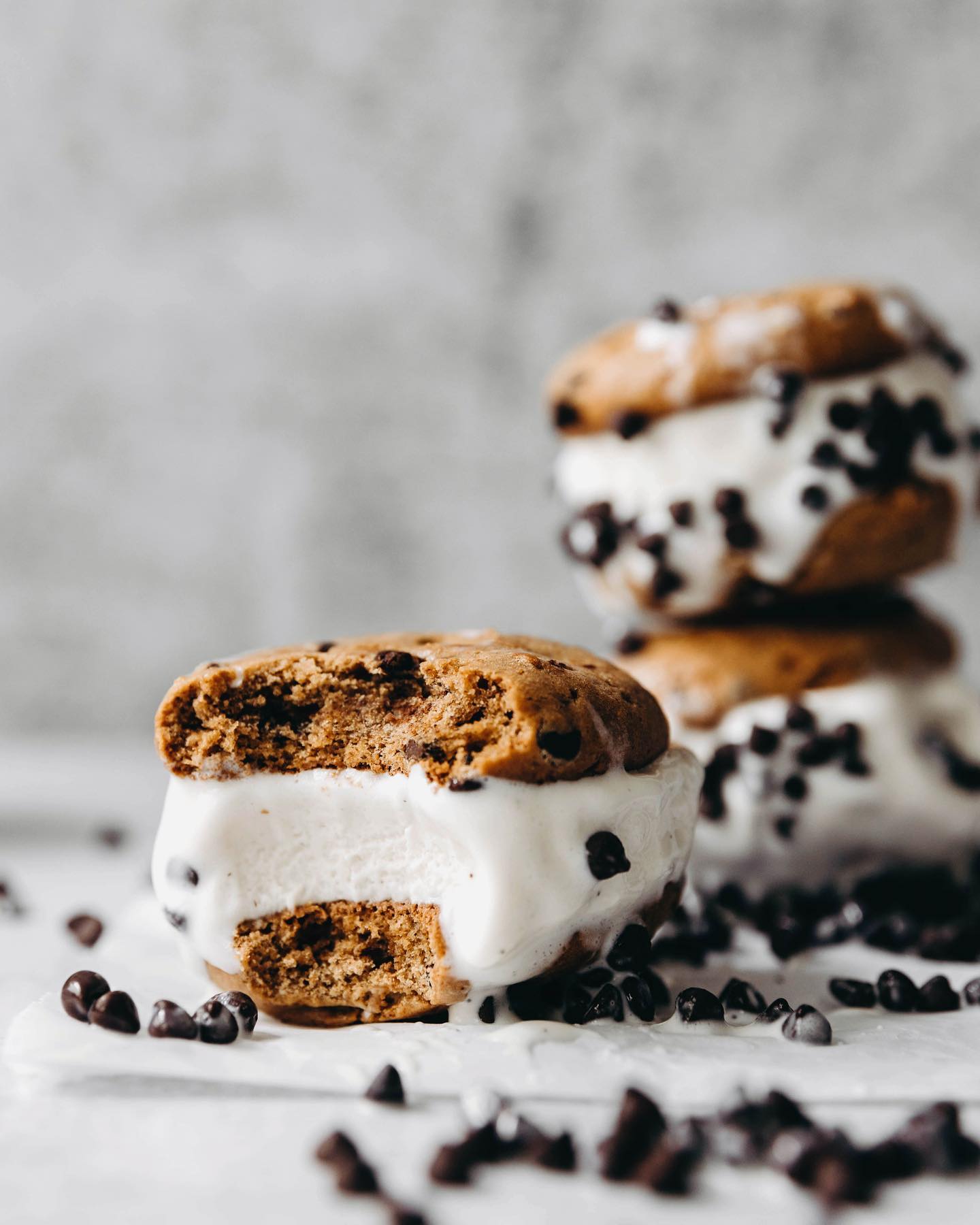 Tahini Chocolate Chip Cookie Ice Cream Sandwiches