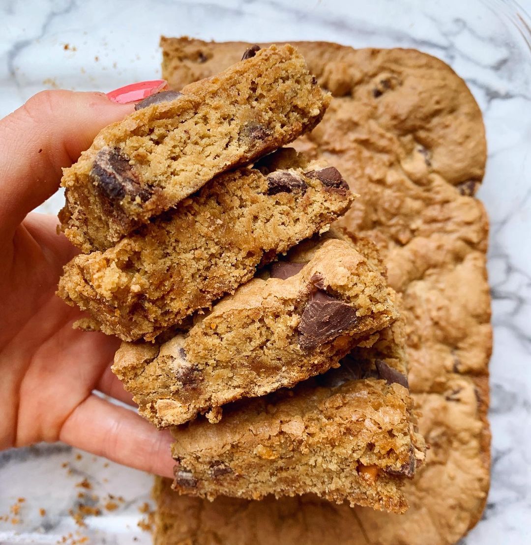 Gluten-Free Blondies with Butterscotch and Chocolate