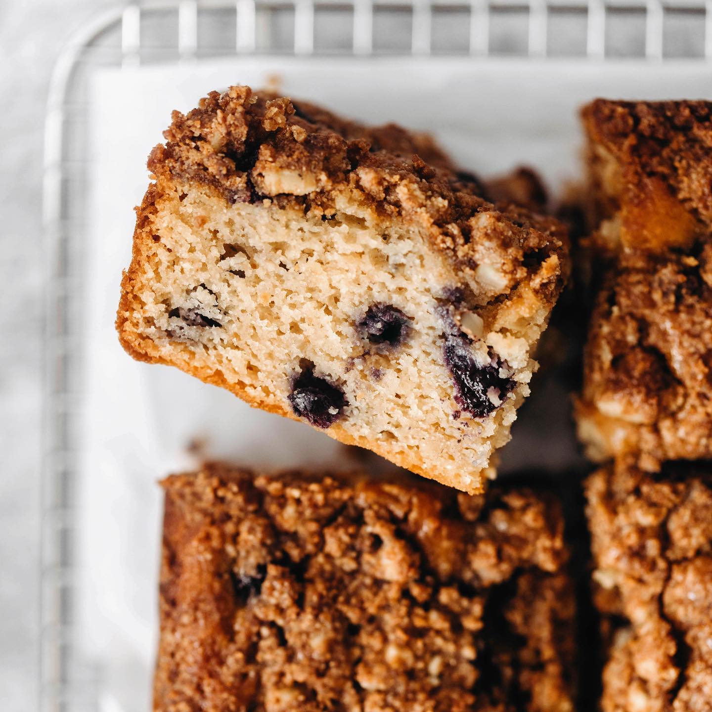 Vegan Blueberry Streusel Crumb Cake