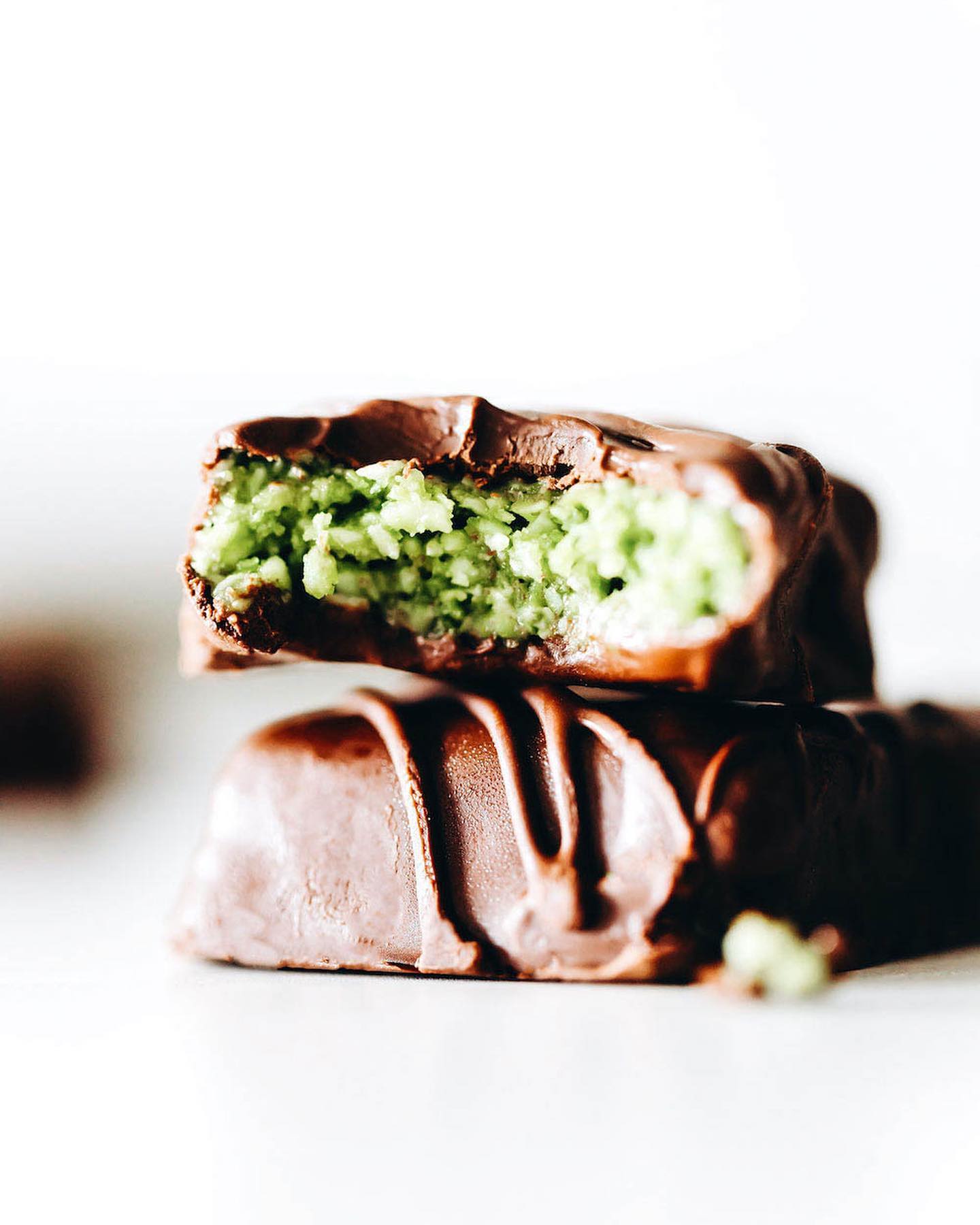Matcha Coconut Bars with Dark Chocolate Coating