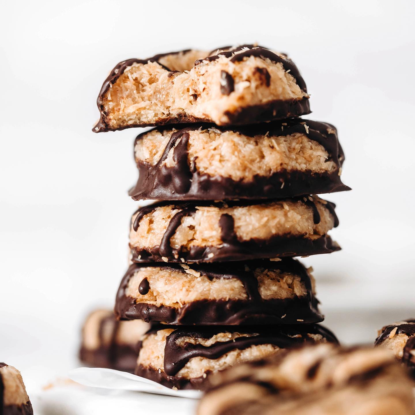 Healthier Homemade Coconut Caramel Samoas Cookies