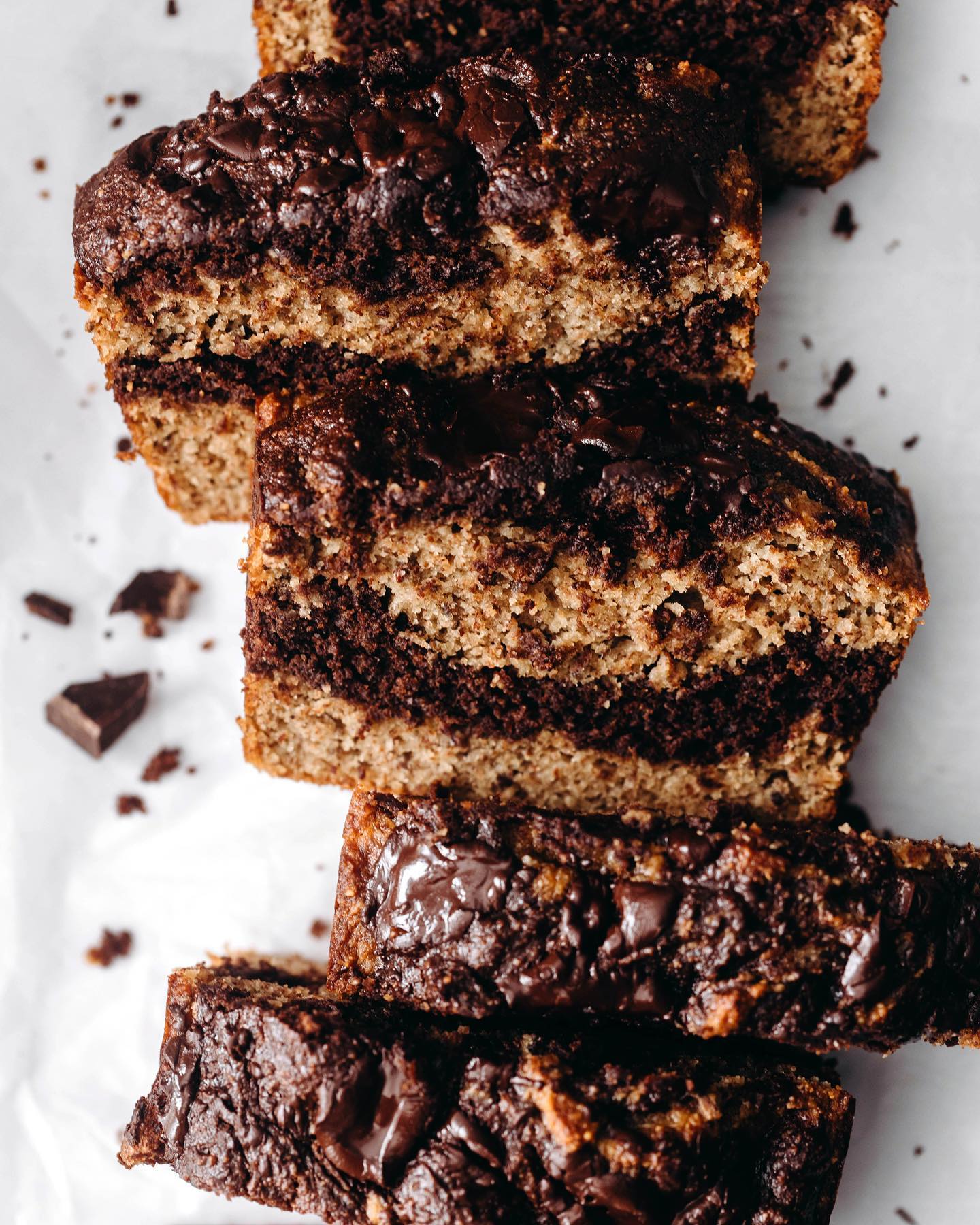 Decadent Dark Chocolate Marble Banana Bread