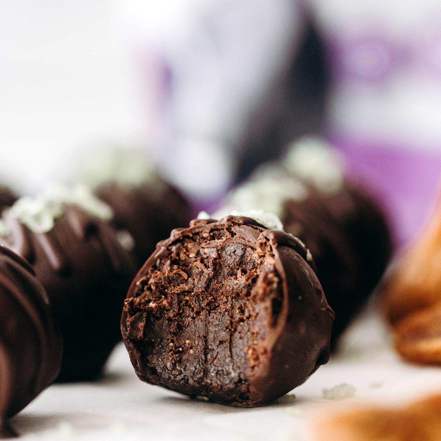 Dark Chocolate Fig Mint Truffles