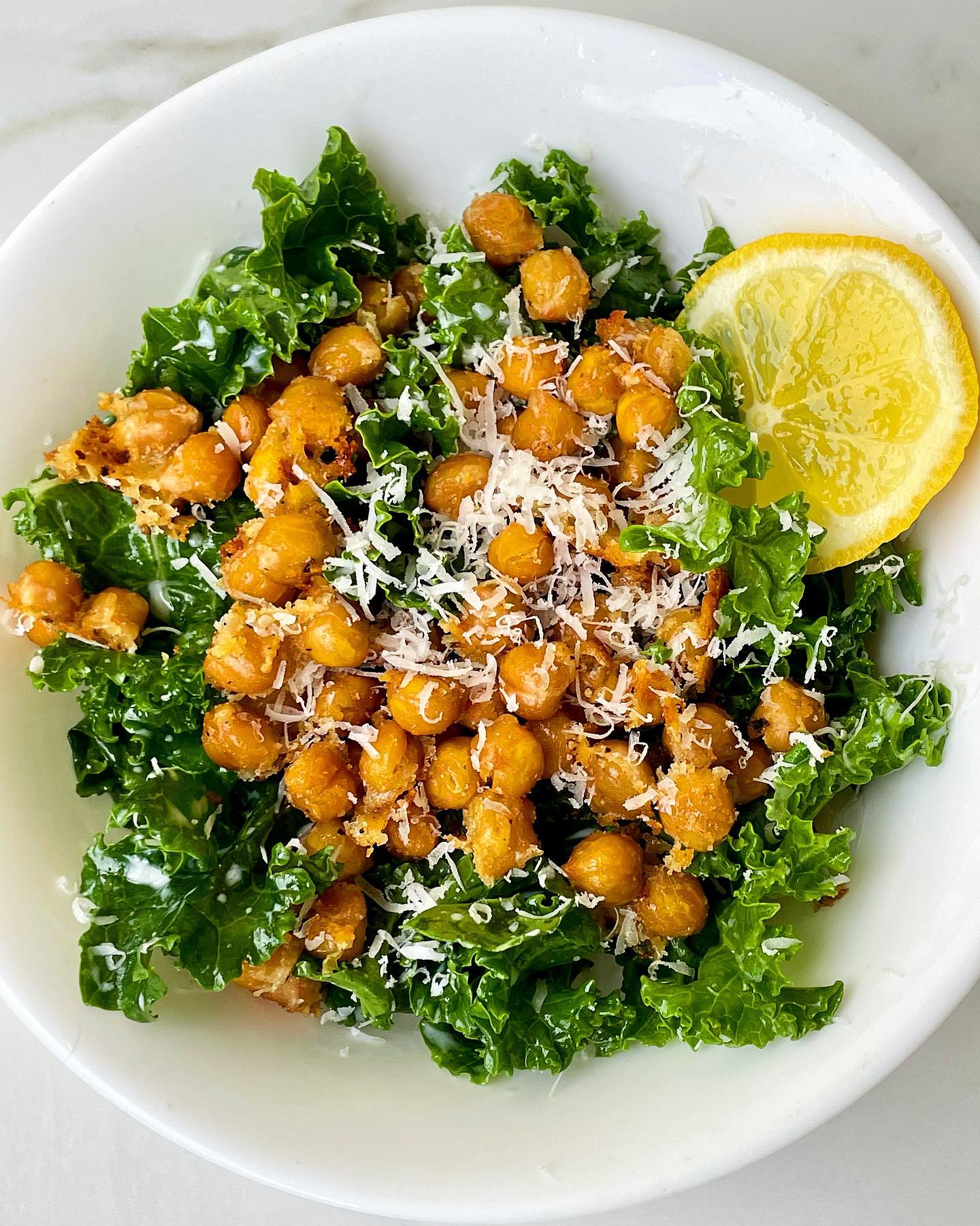 Kale Chickpea Caesar Salad