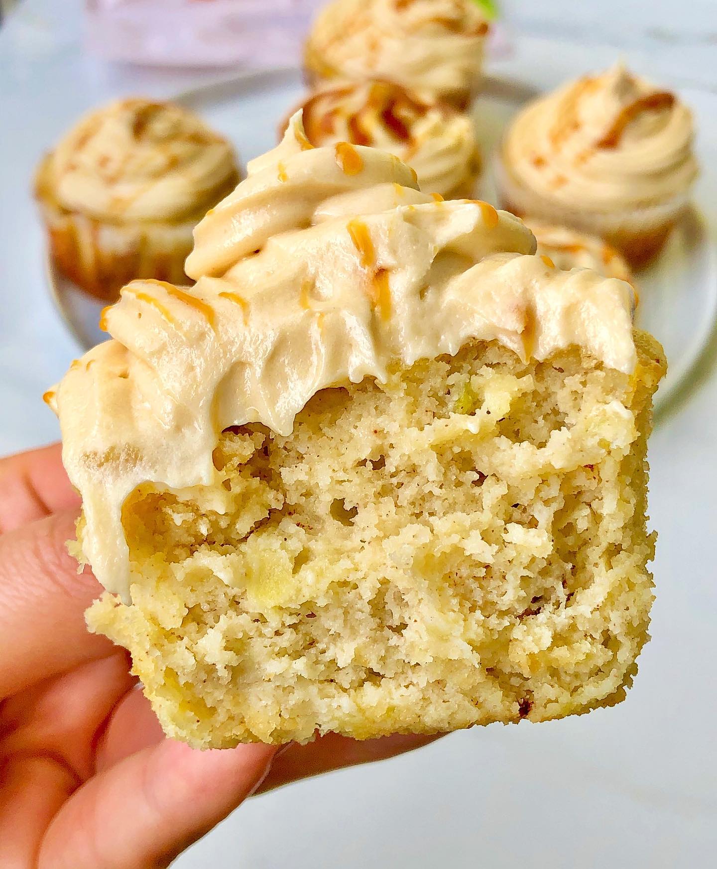 Caramel Apple Cupcakes with Frosting