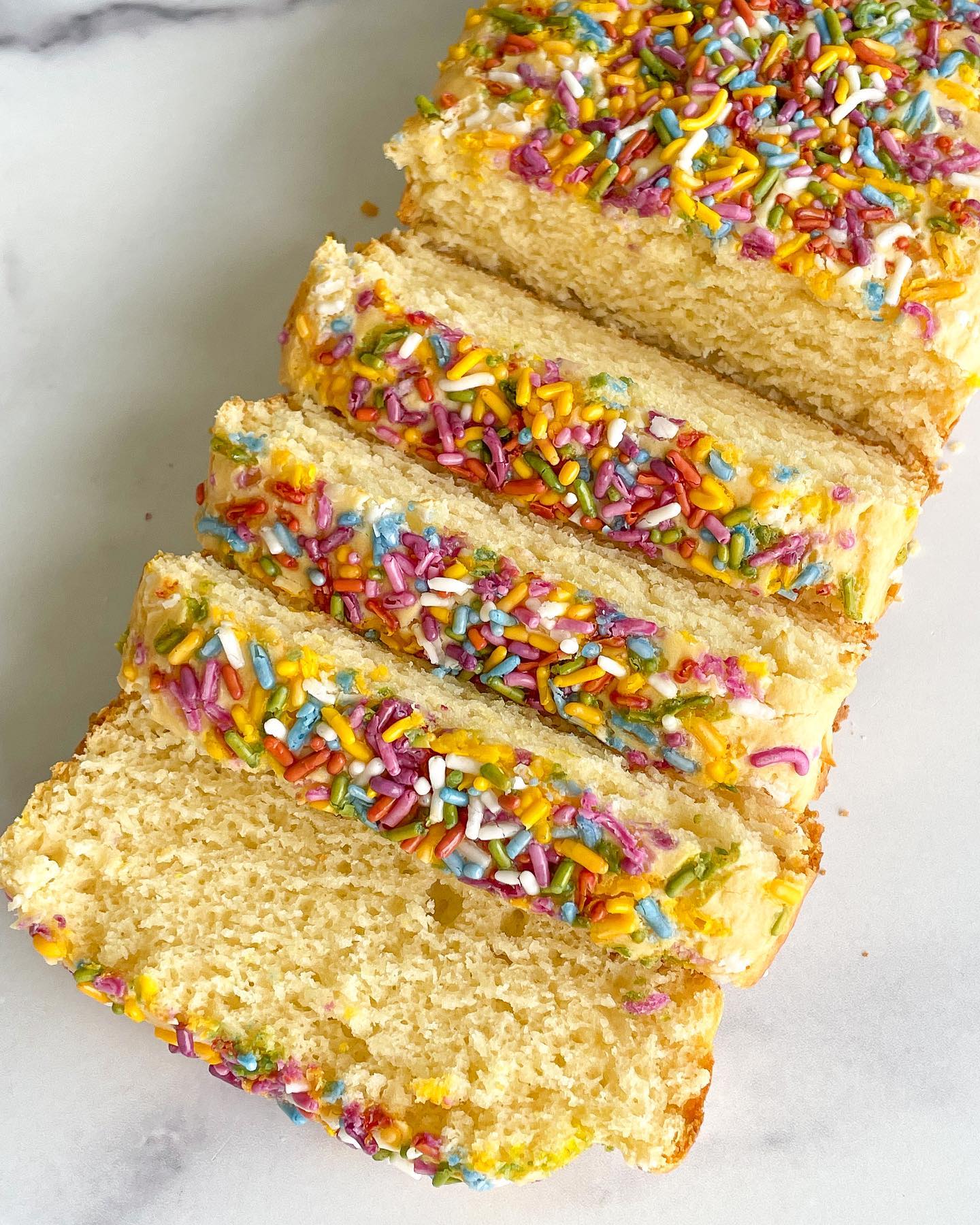 Two-Ingredient Ice Cream Bread with Sprinkles