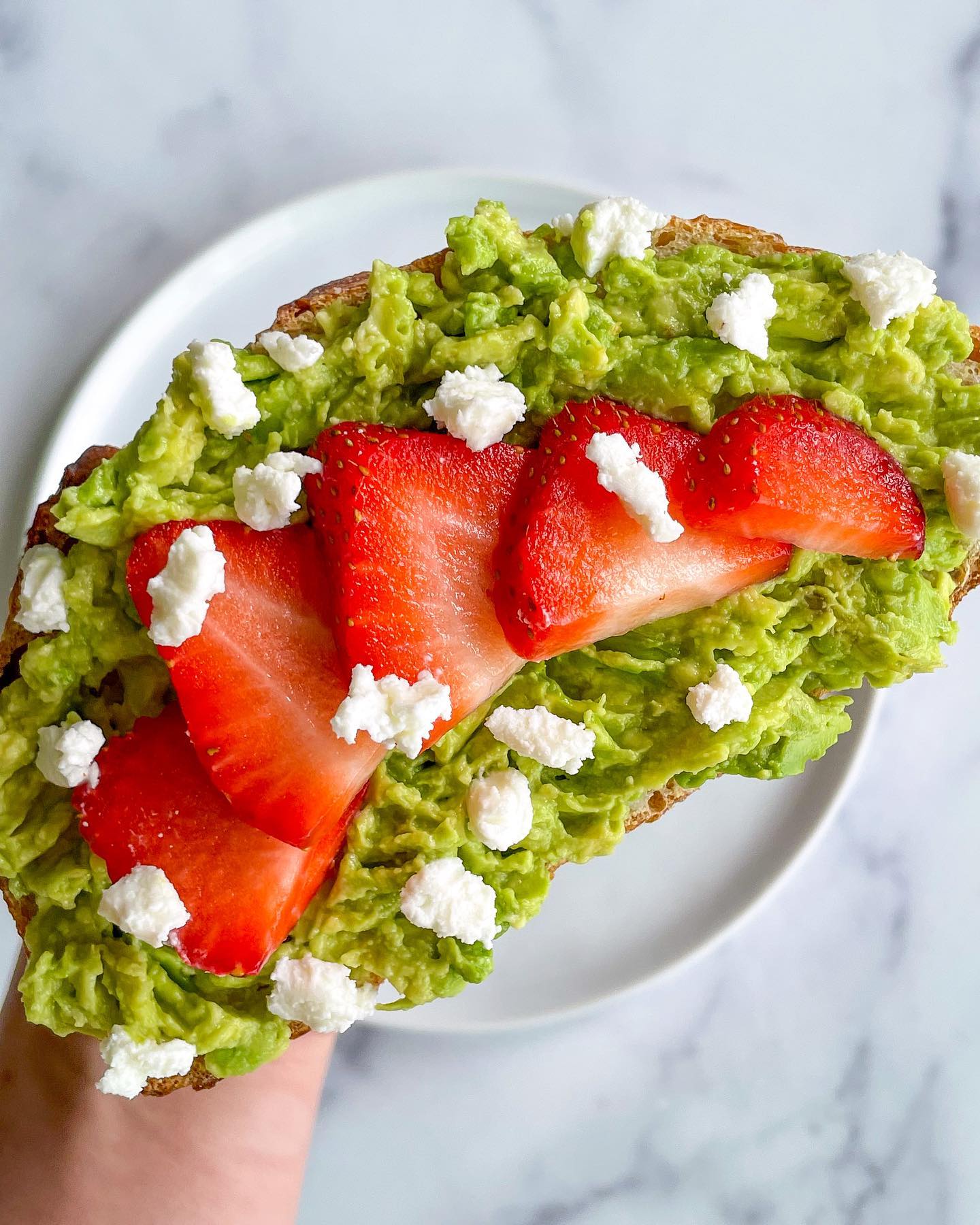 Strawberry Avocado Toast with Goat Cheese
