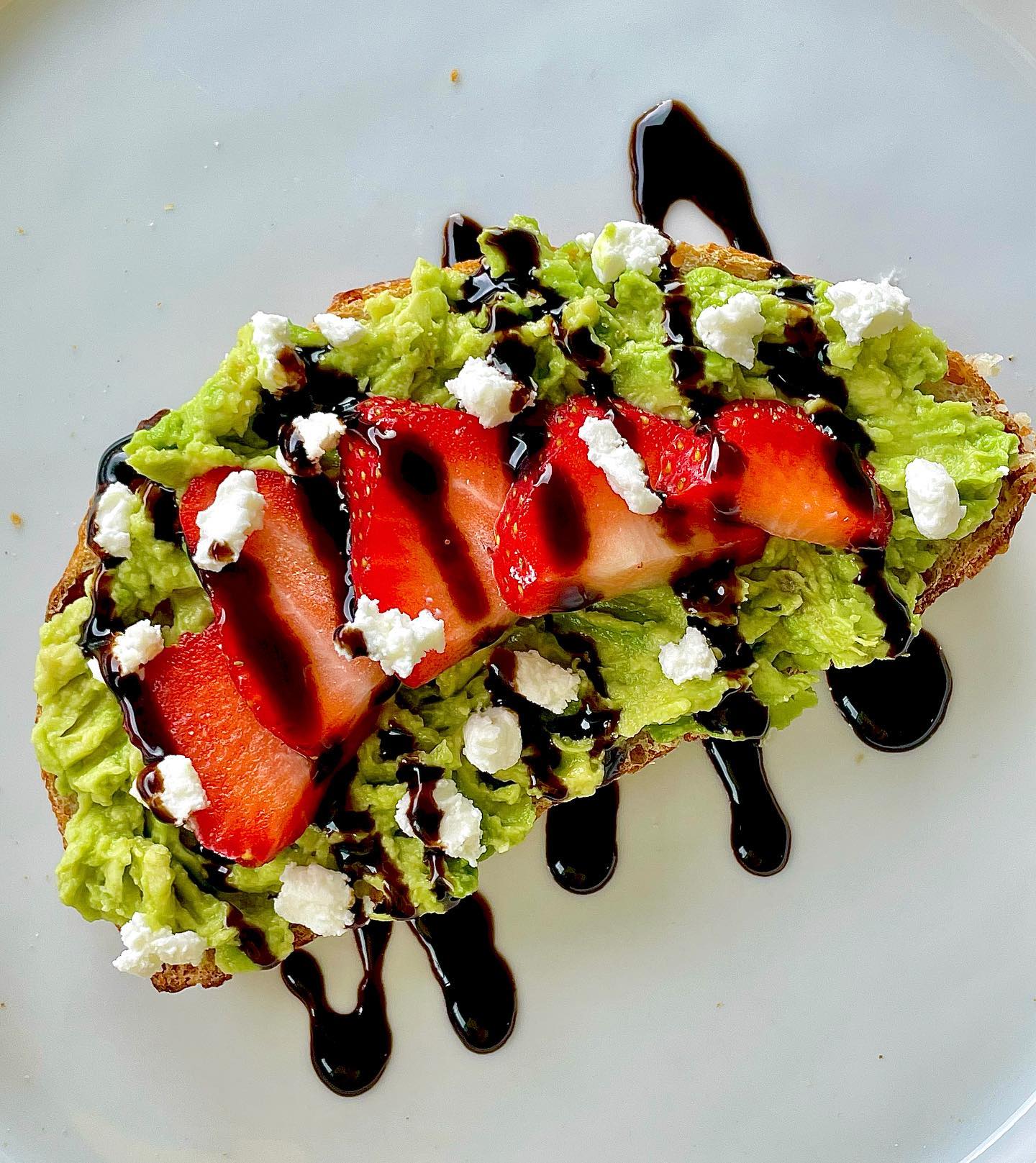 Strawberry Avocado Toast with Goat Cheese