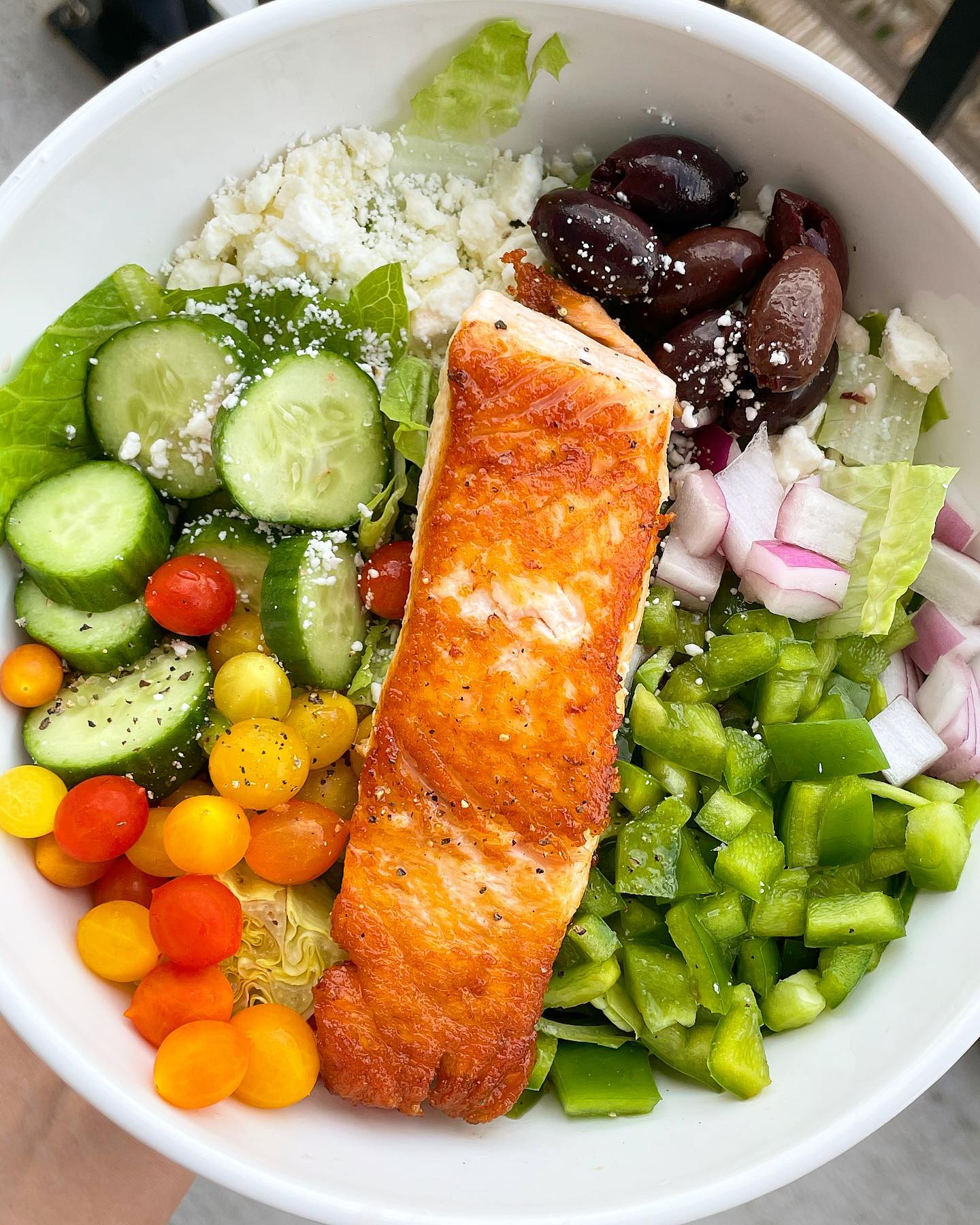 Quick Greek Salmon Salad