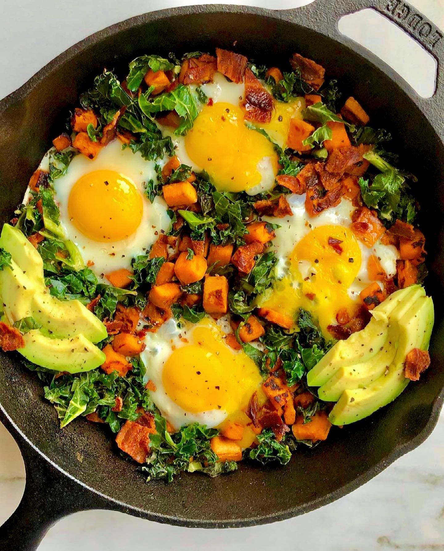 Skillet Brunch with Sweet Potatoes and Eggs