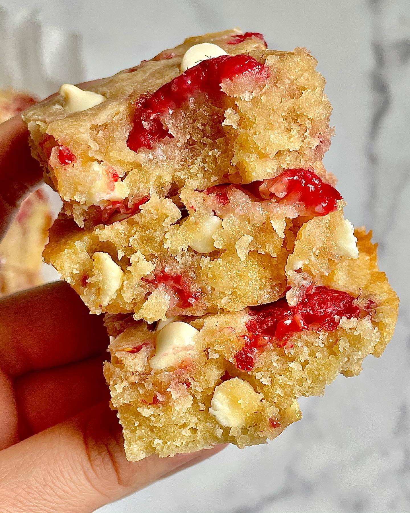 Raspberry White Chocolate Blondies