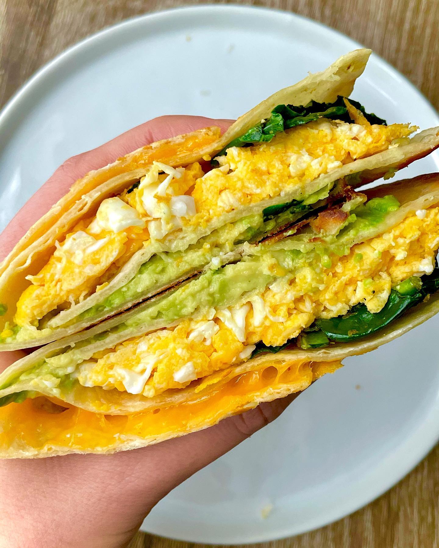 Quick Folded Tortilla Breakfast Hack