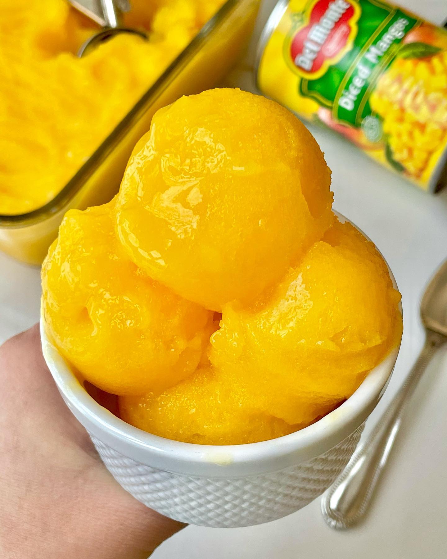 One Ingredient Mango Sorbet
