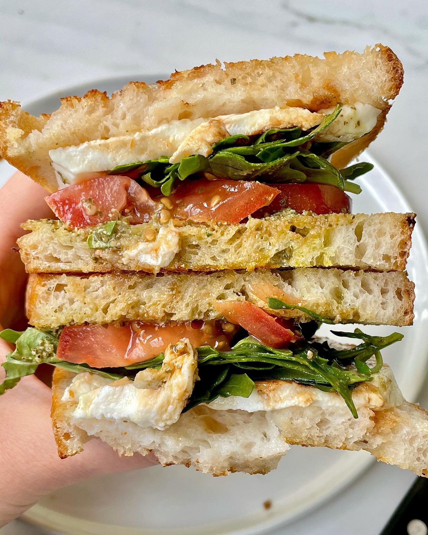 Caprese Pesto Panini Sandwich