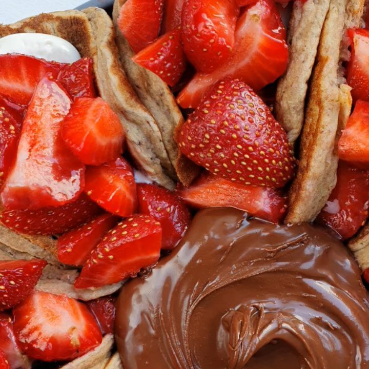 Taco Pancakes with Soy Skyr and Strawberries