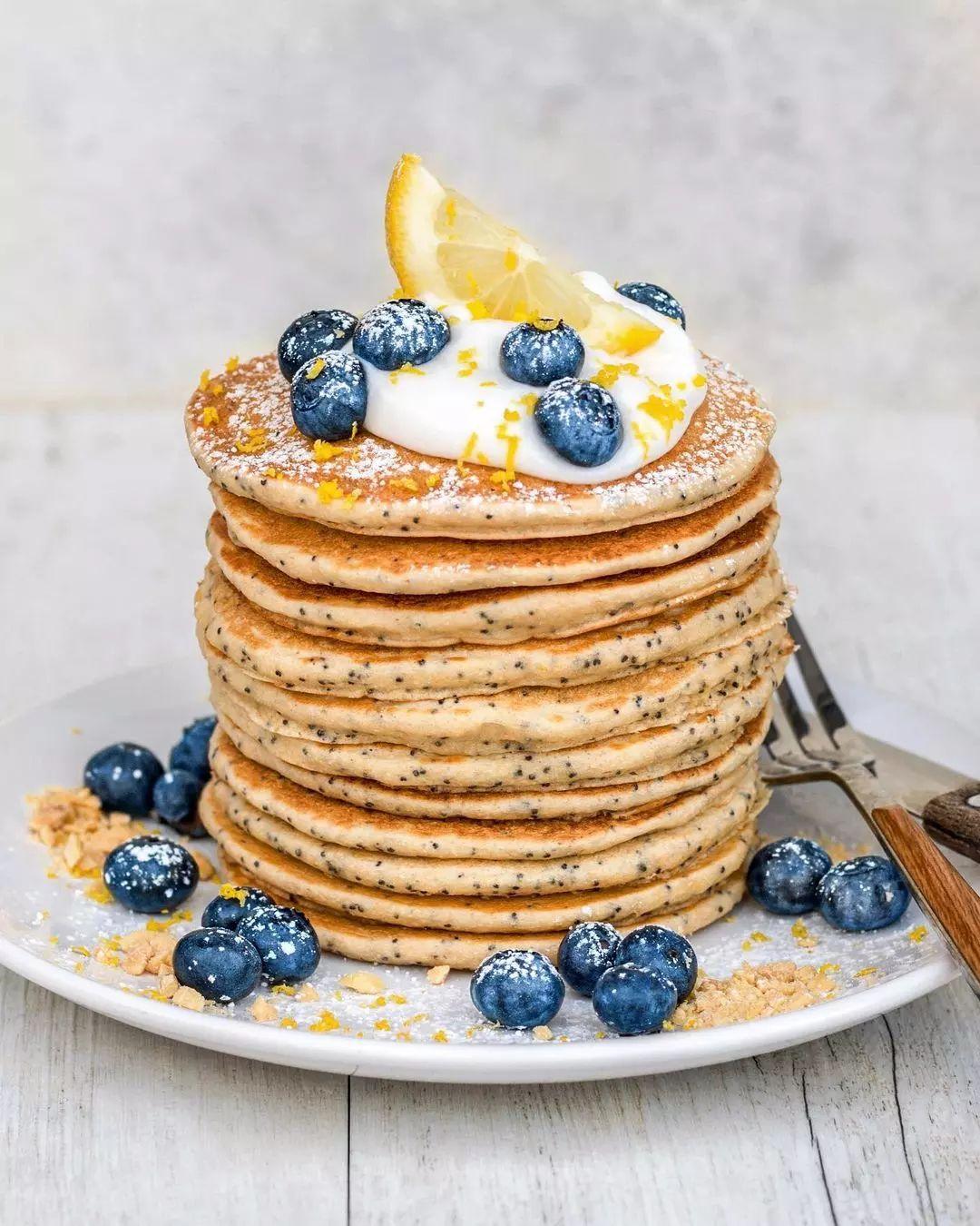 Vegan Lemon Poppyseed Pancakes