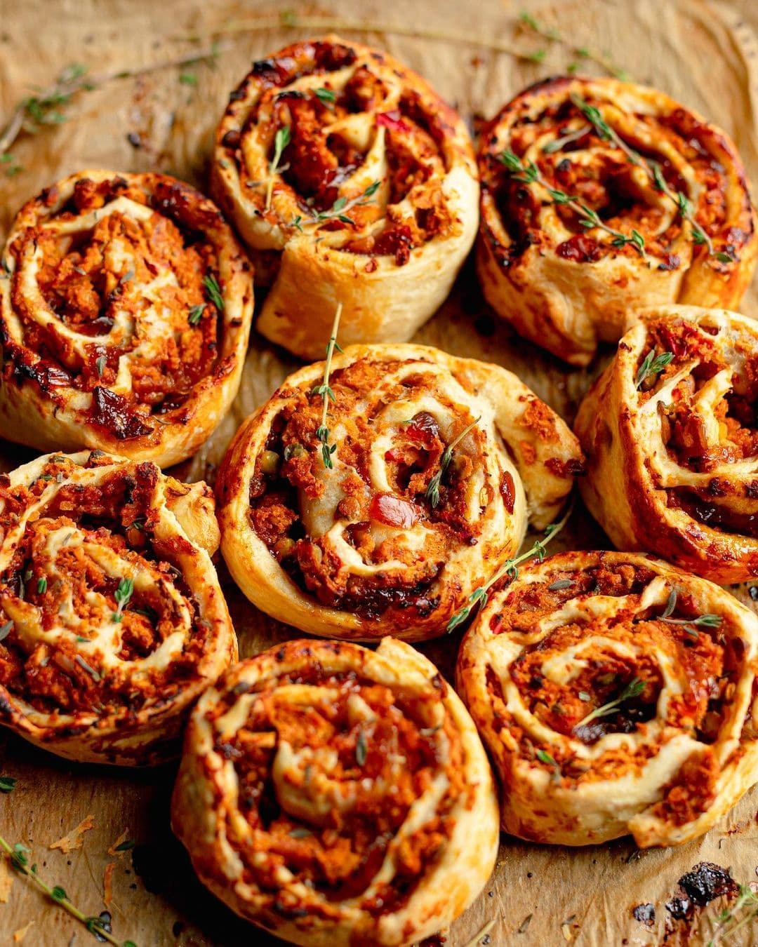 Festive Sausage and Chutney Pinwheels