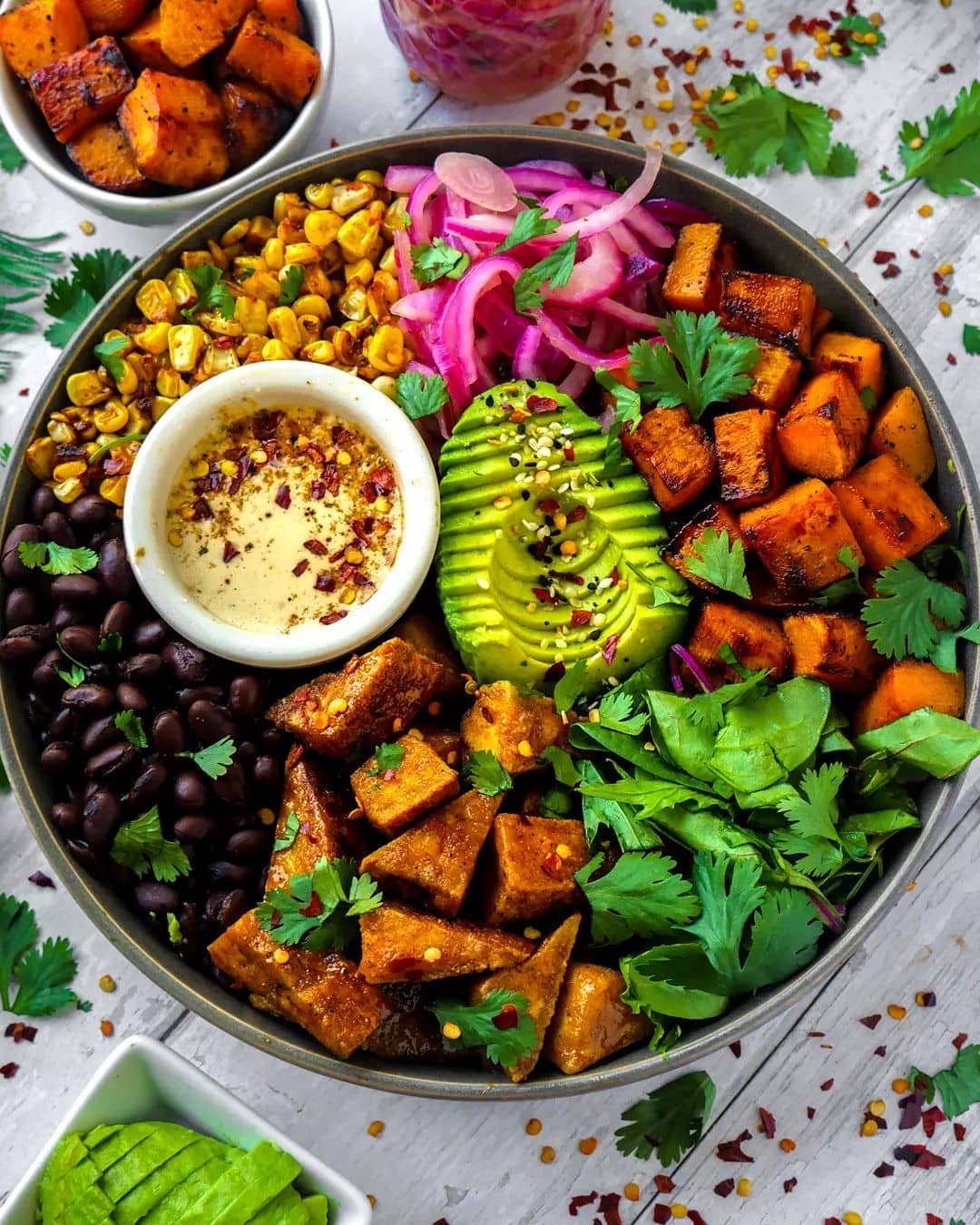 Fall Buddha Bowl with Maple Squash and Crispy Tofu
