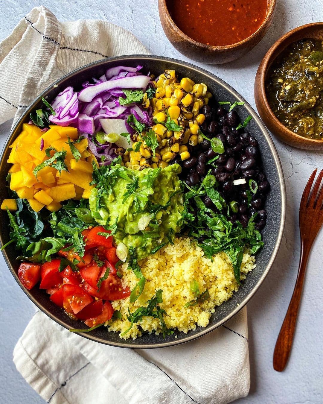 Vegan Rainbow Burrito Bowl