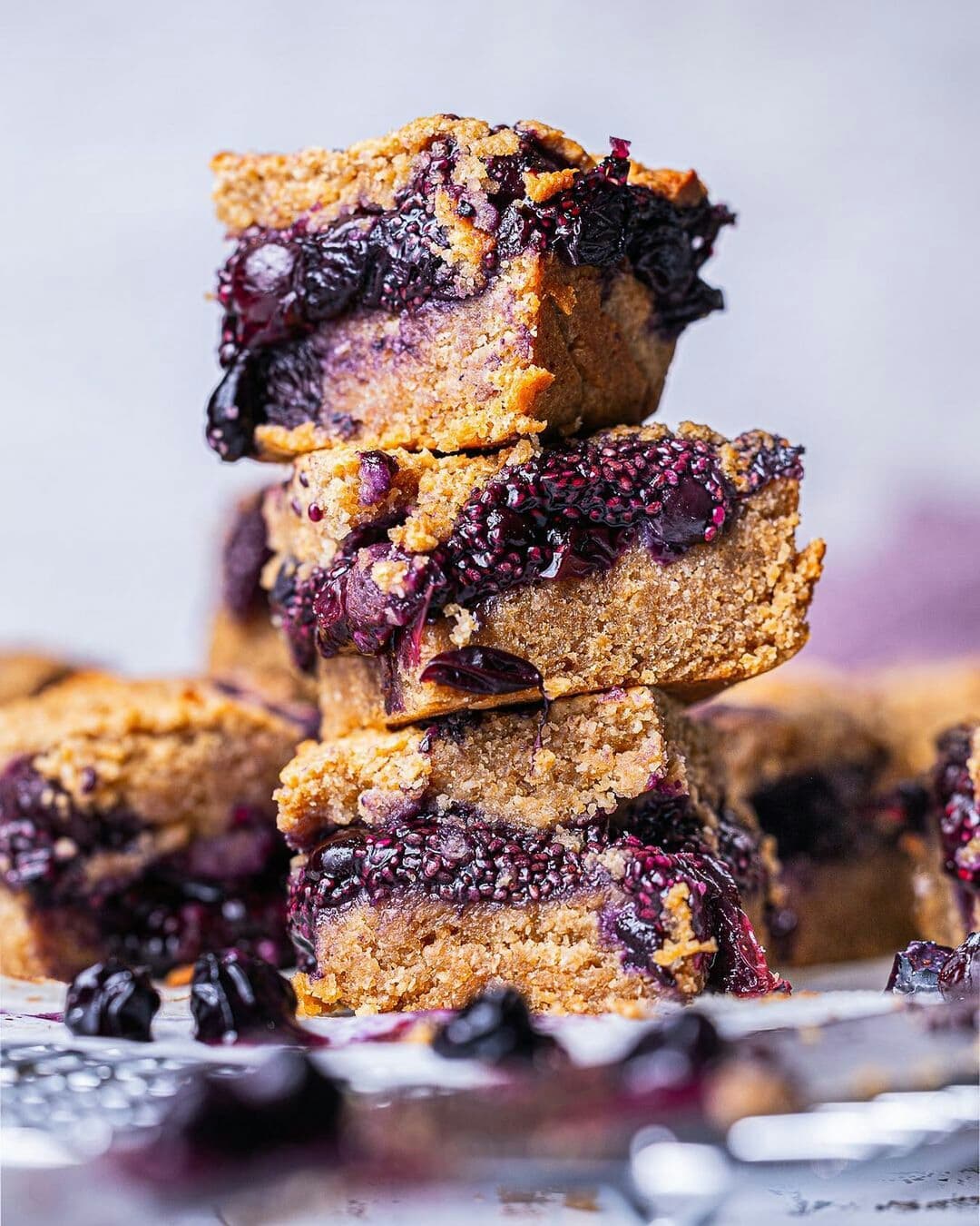 Blueberry Almond Bars with Chia Jam