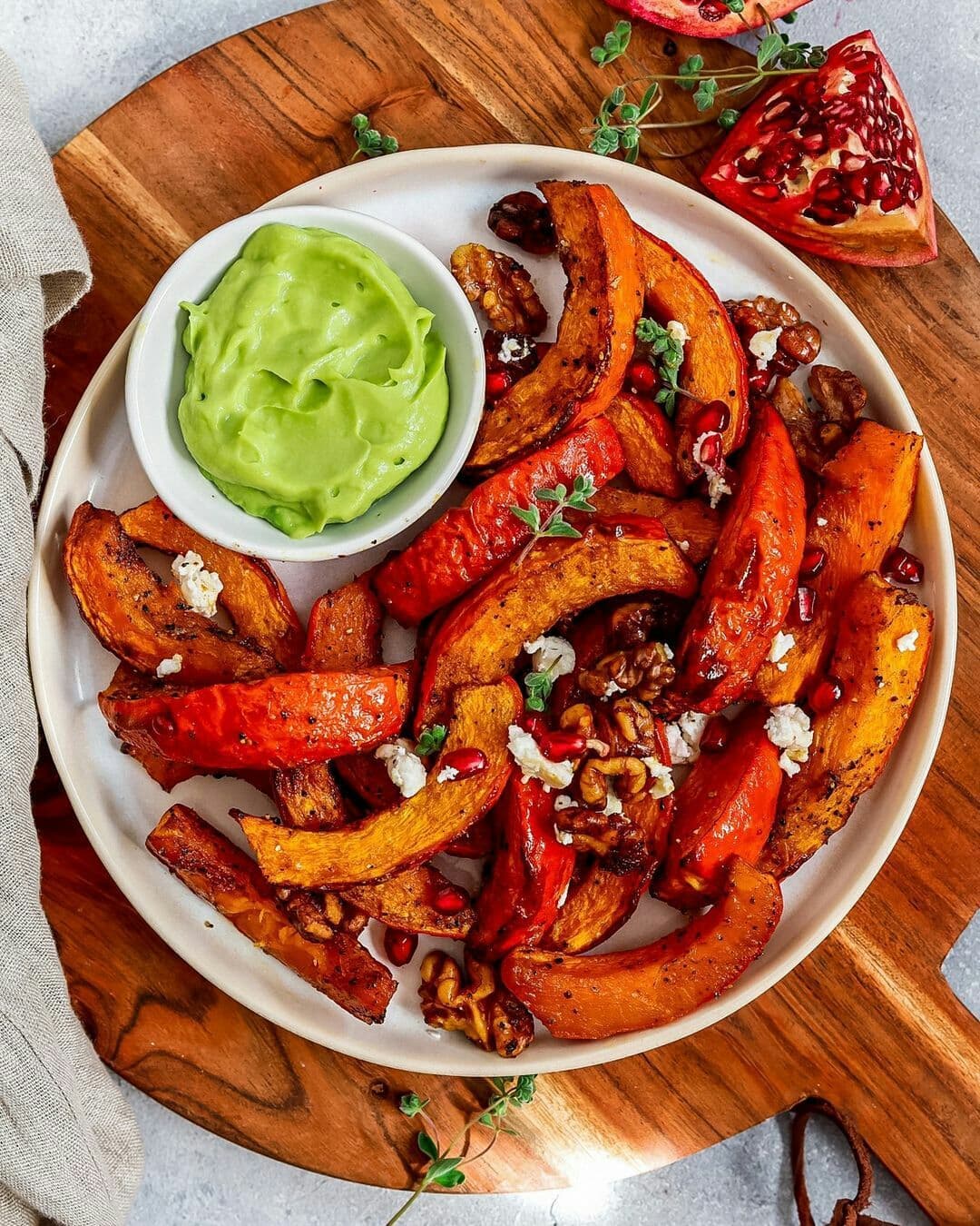 Roasted Pumpkin with Walnuts and Pomegranate