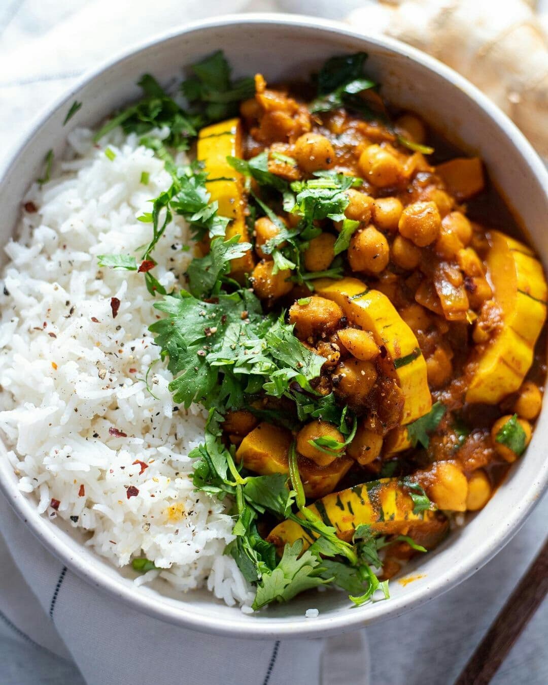 Delicata Squash and Chickpea Masala