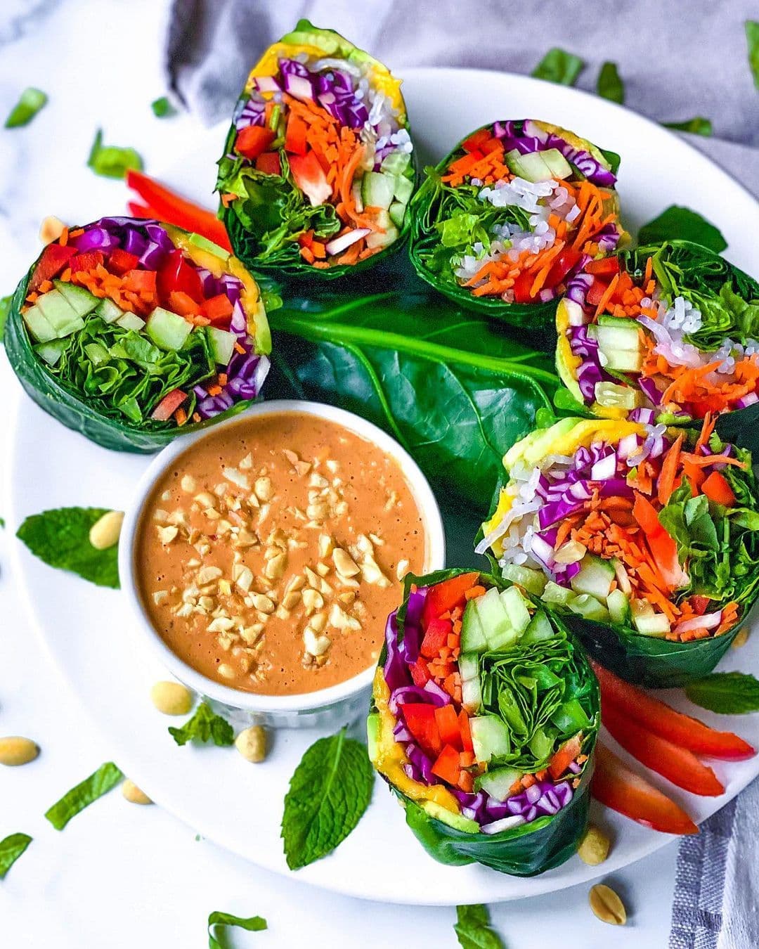Thai Peanut Rainbow Wraps