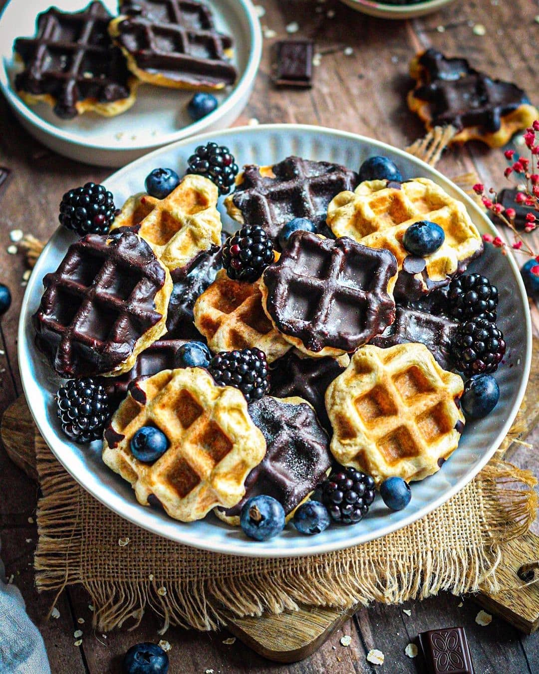 Vegan Gluten-Free Mini Chocolate Waffles