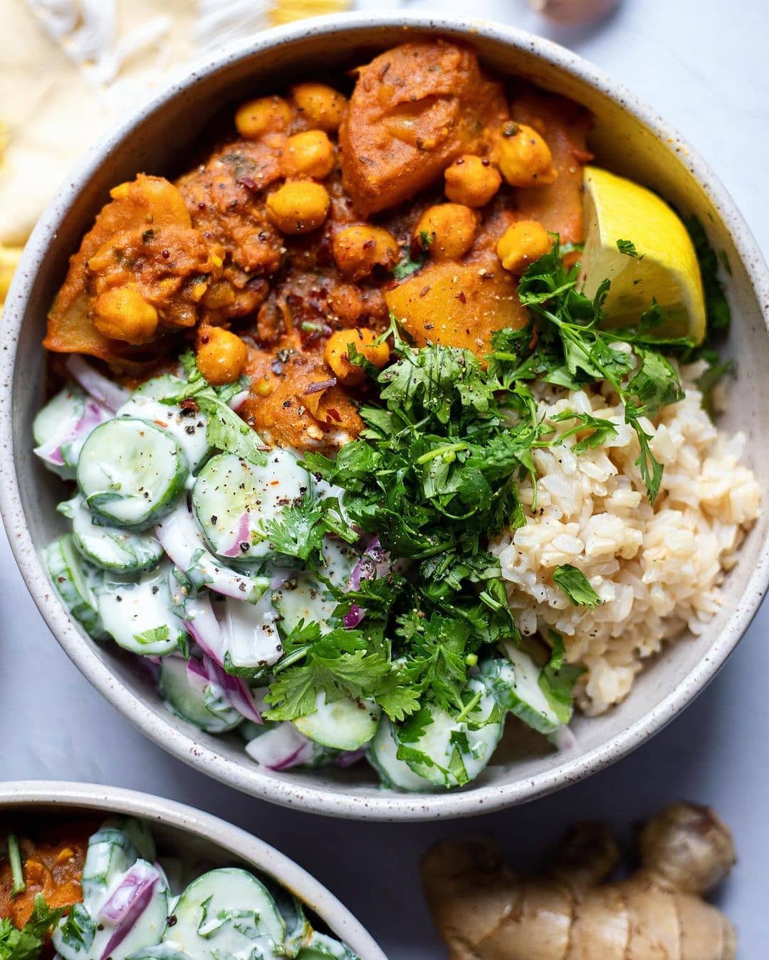 Saucy Curried Potatoes and Chickpeas