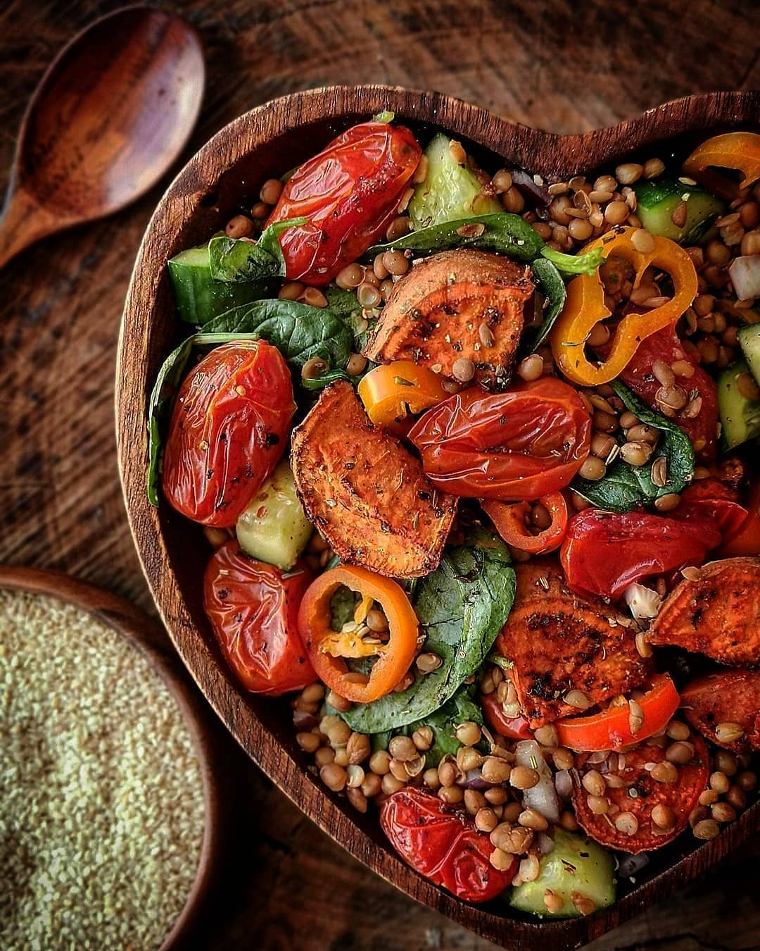 Herb Roasted Sweet Potato and Lentil Salad