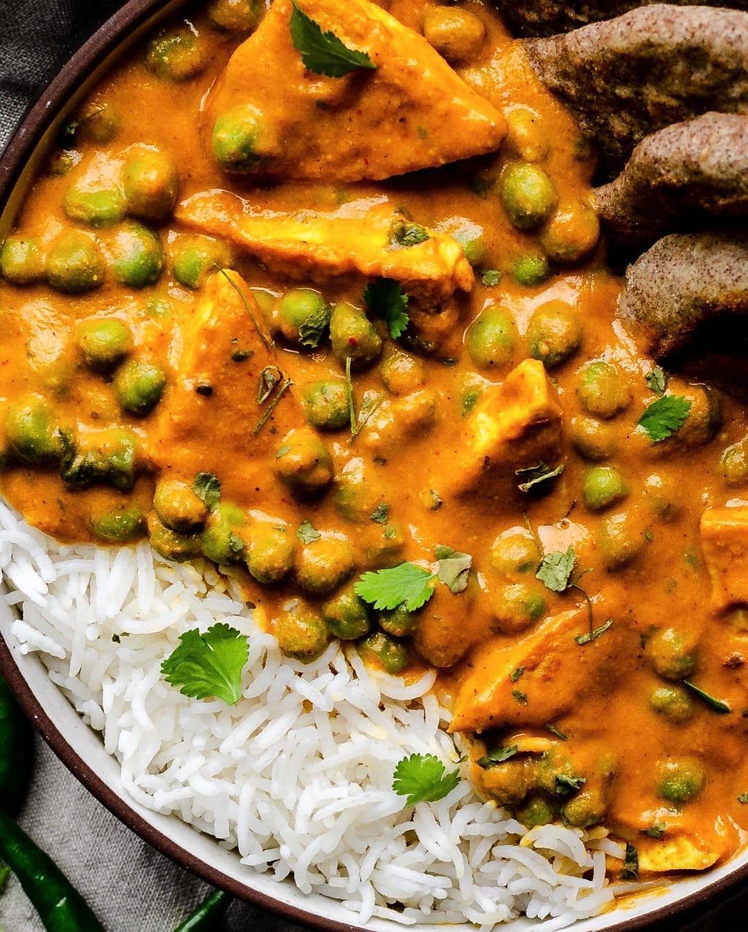Vegan Tofu Matar Paneer