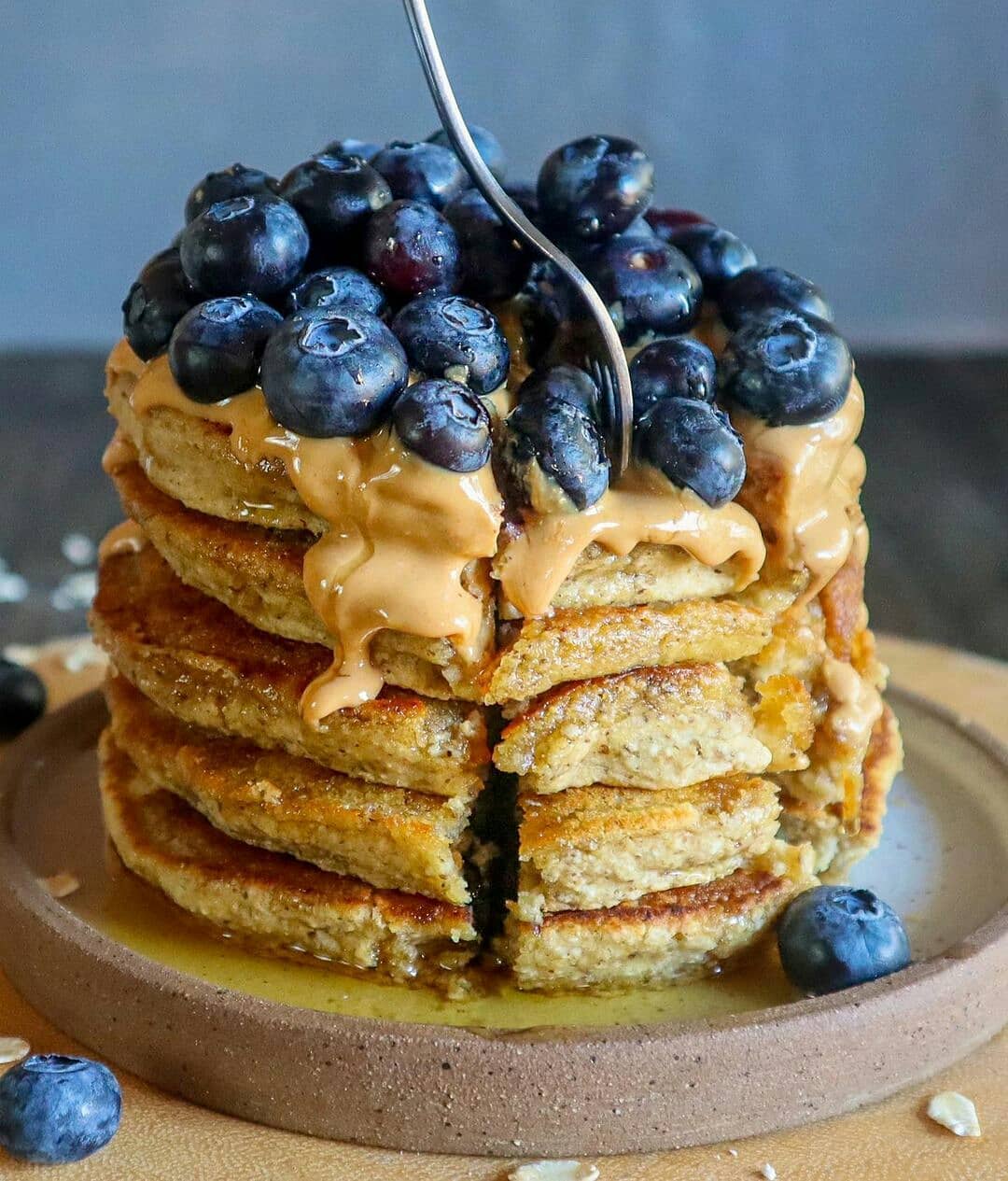 Healthy Vegan Pancake Stack