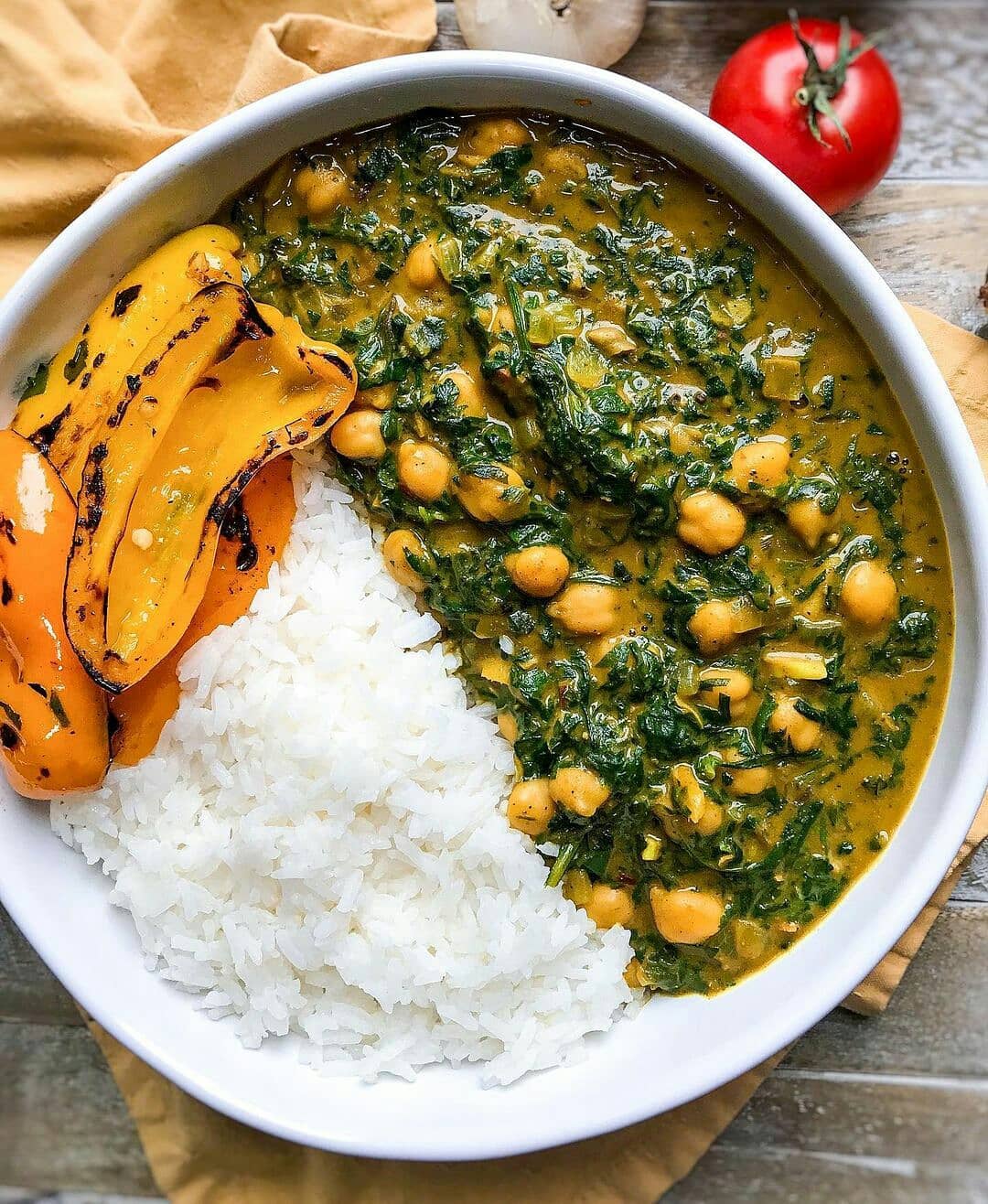Saag Chole Inspired Chickpea Curry