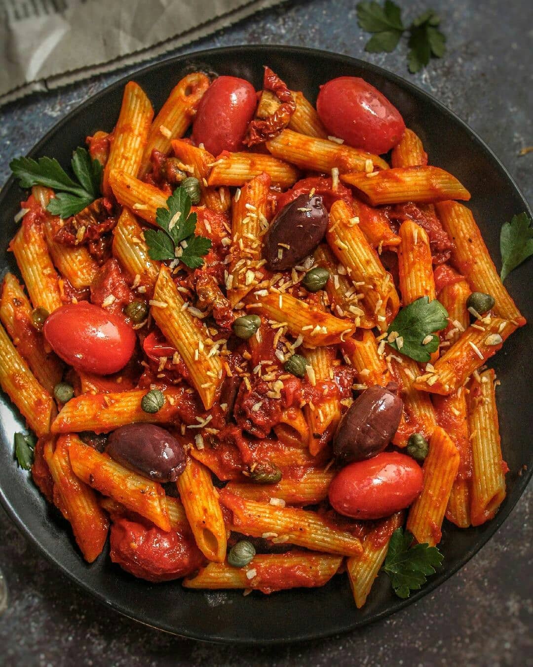 Penne with Sun-Dried Tomatoes and Olives