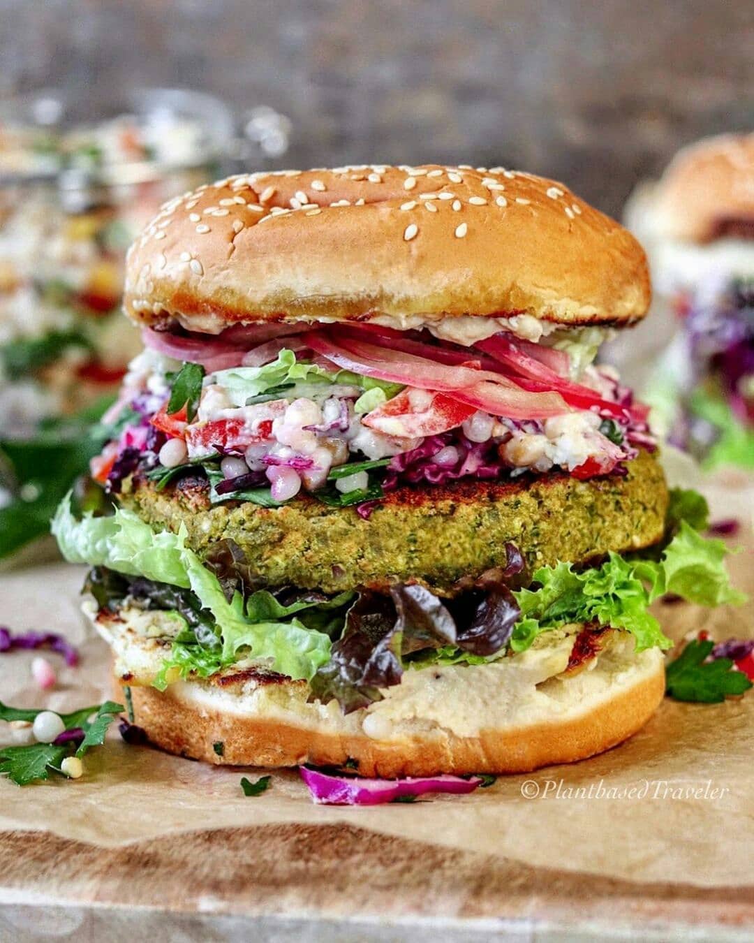 Delicious Loaded Falafel Burger